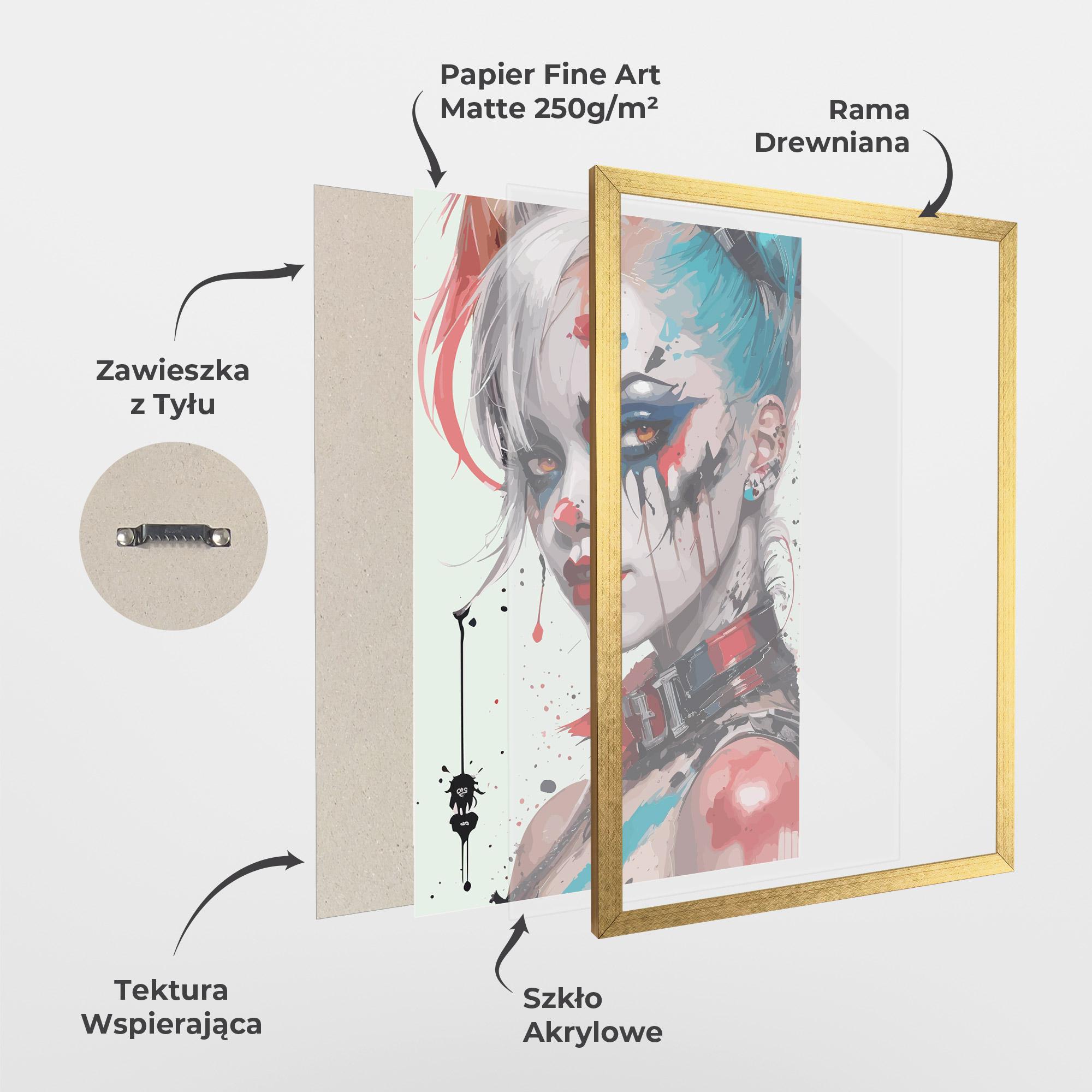 Plakat w Ramie Harley Quin Art mockup 1