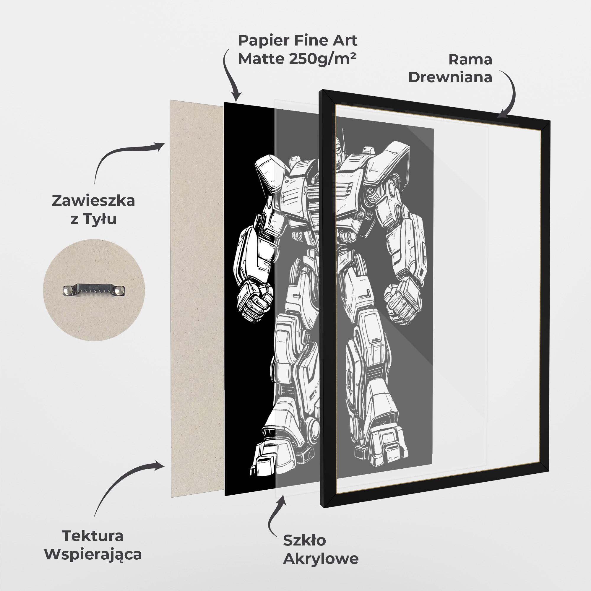 Plakat w Ramie Battlefield Robot Art mockup 1
