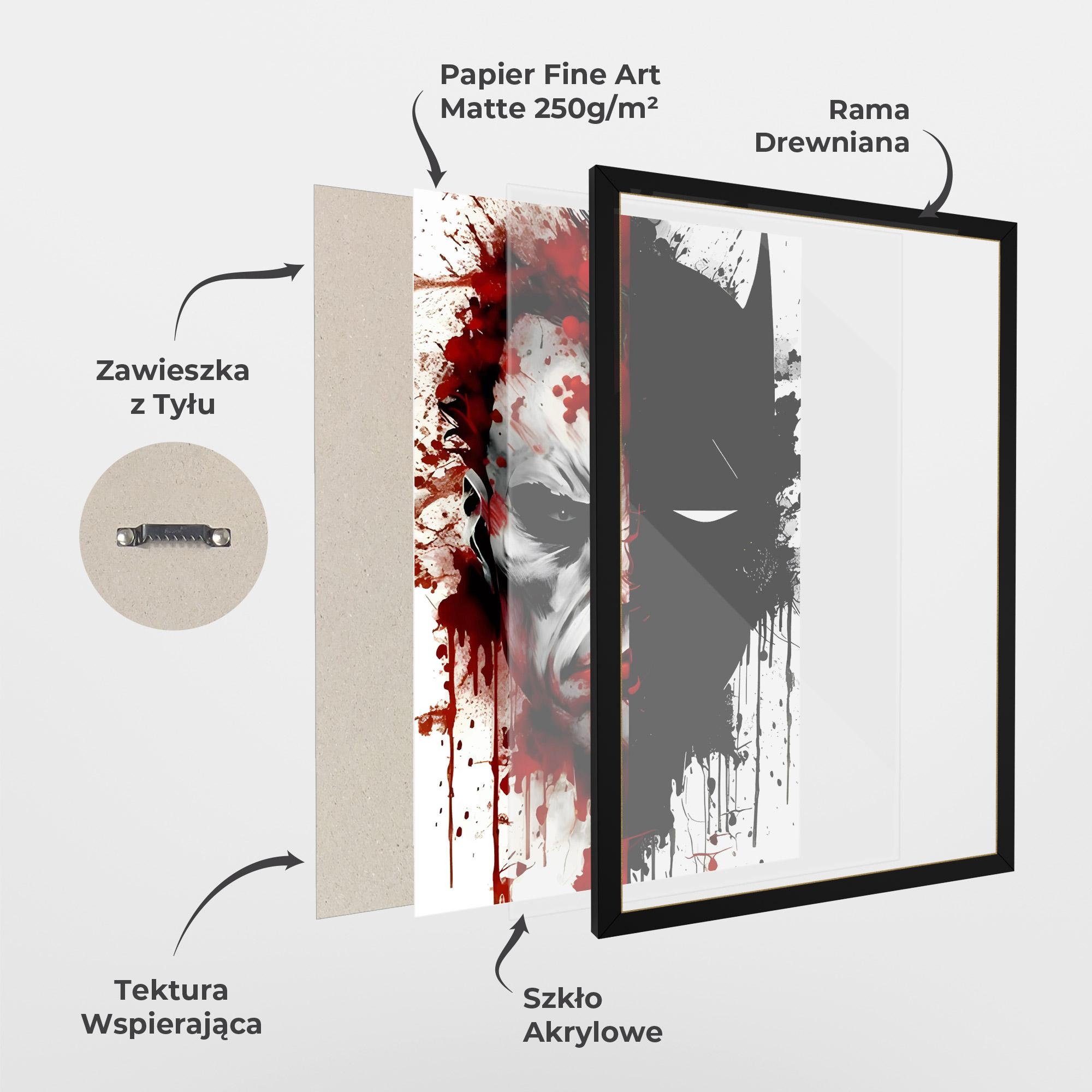 Plakat w Ramie Half Batman mockup 1