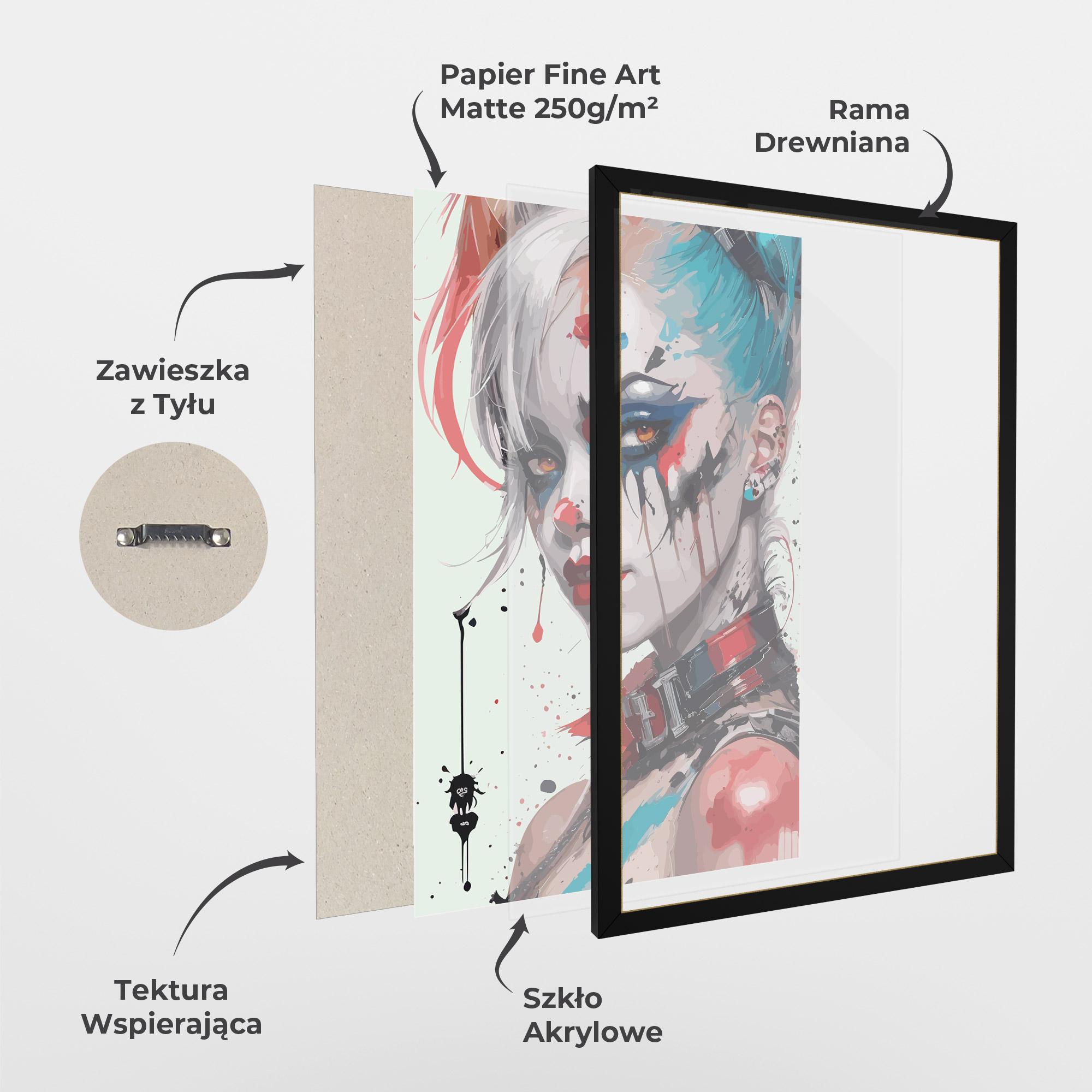 Plakat w Ramie Harley Quin Art mockup 1