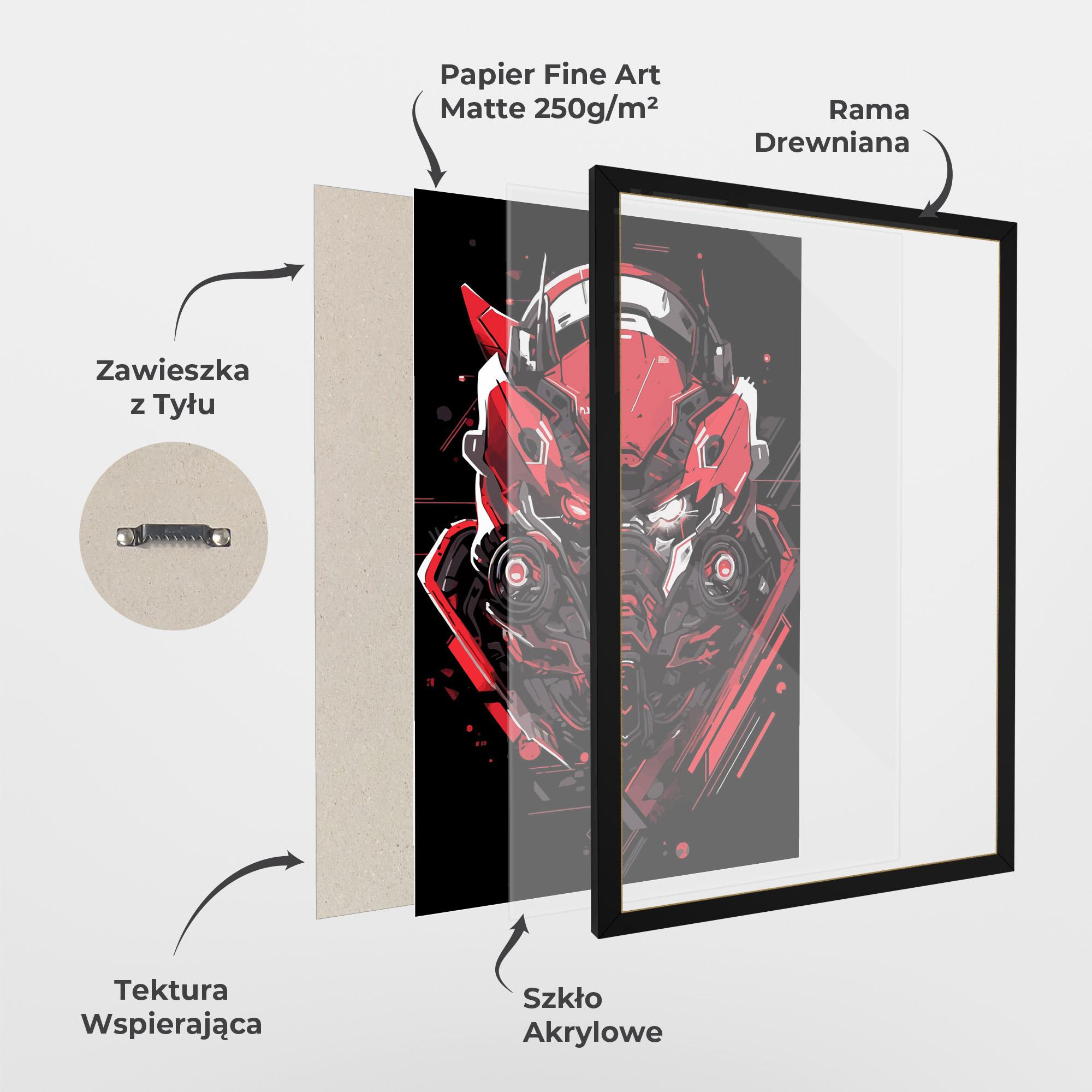 Plakat w Ramie Red Robot Art mockup 1