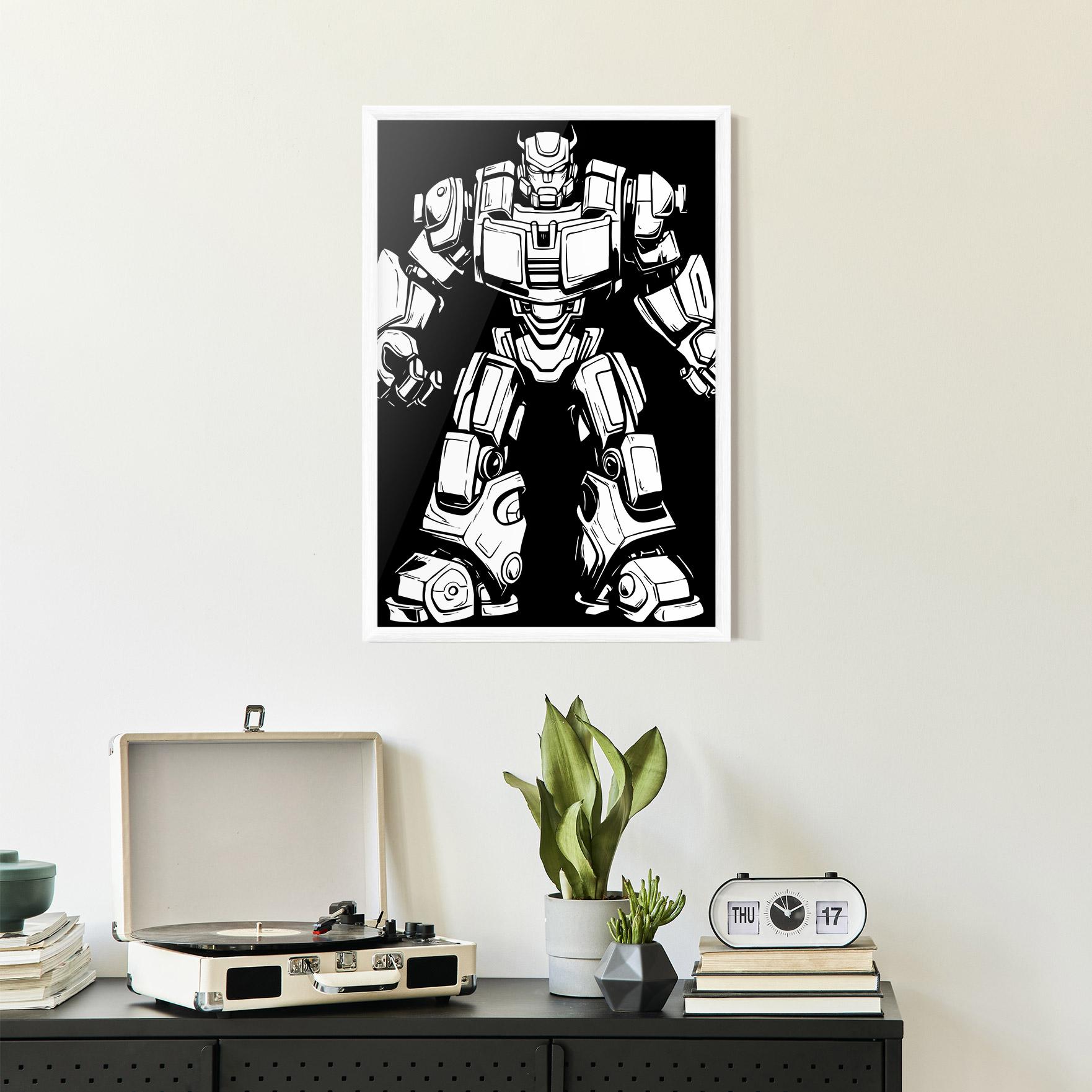 Plakat w Ramie Robot Machine mockup 2