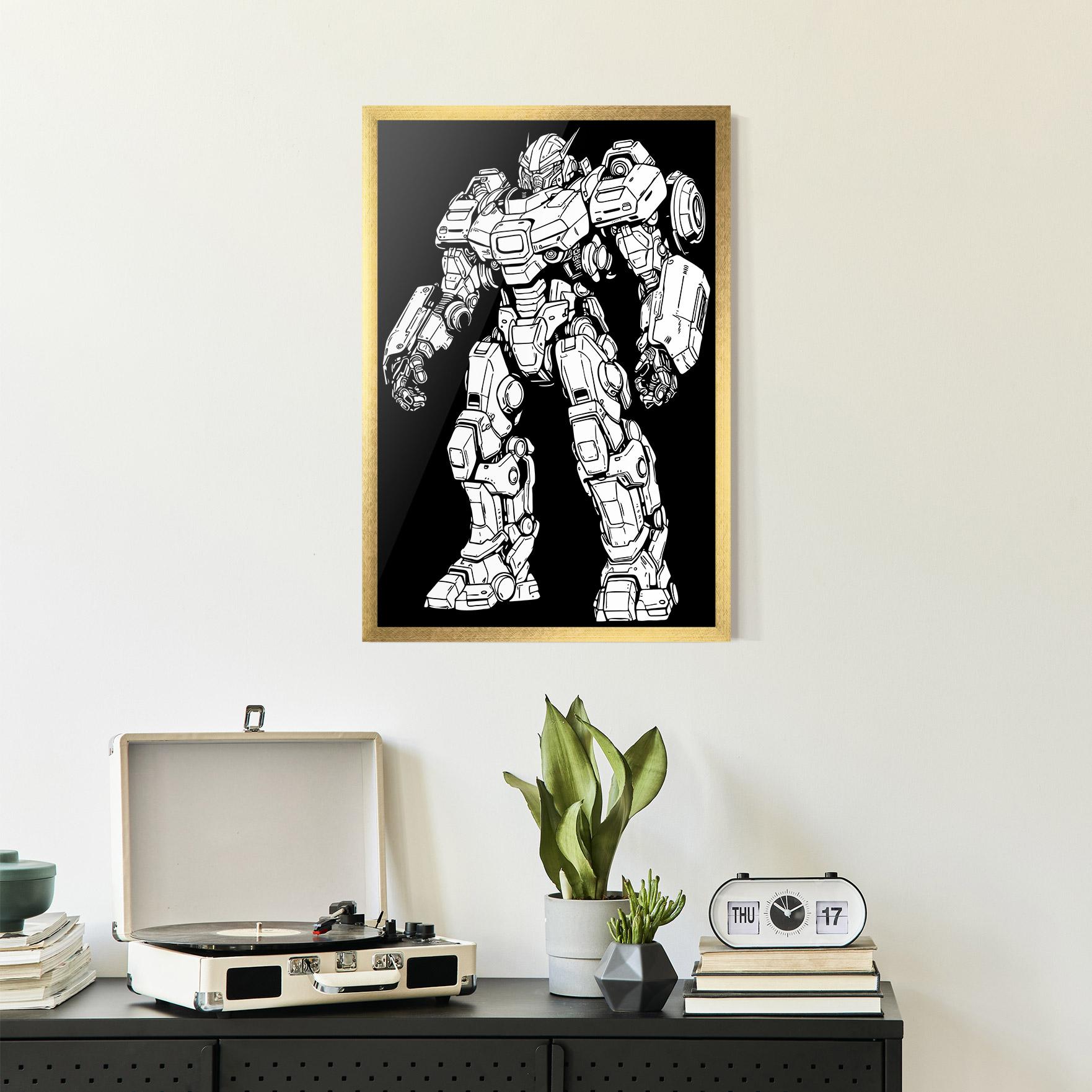 Plakat w Ramie Battlefield Robot mockup 2