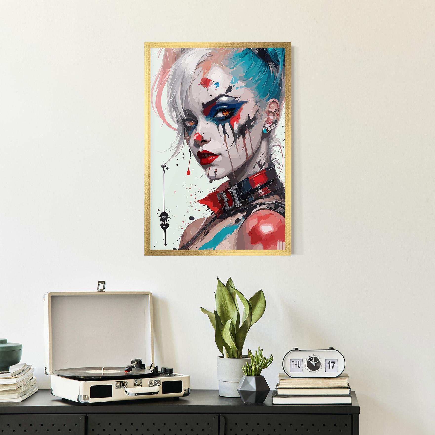 Plakat w Ramie Harley Quin Art mockup 2