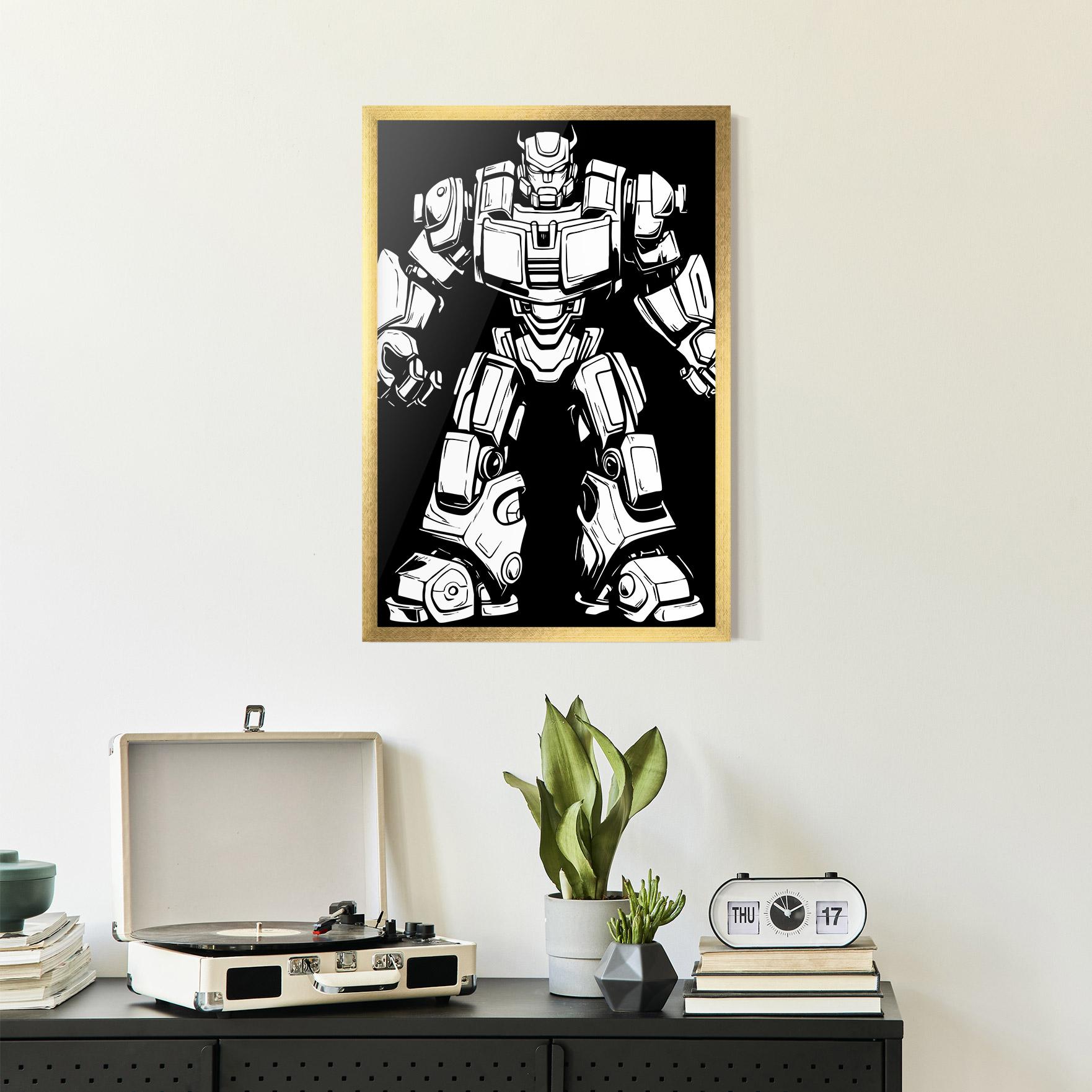 Plakat w Ramie Robot Machine mockup 2