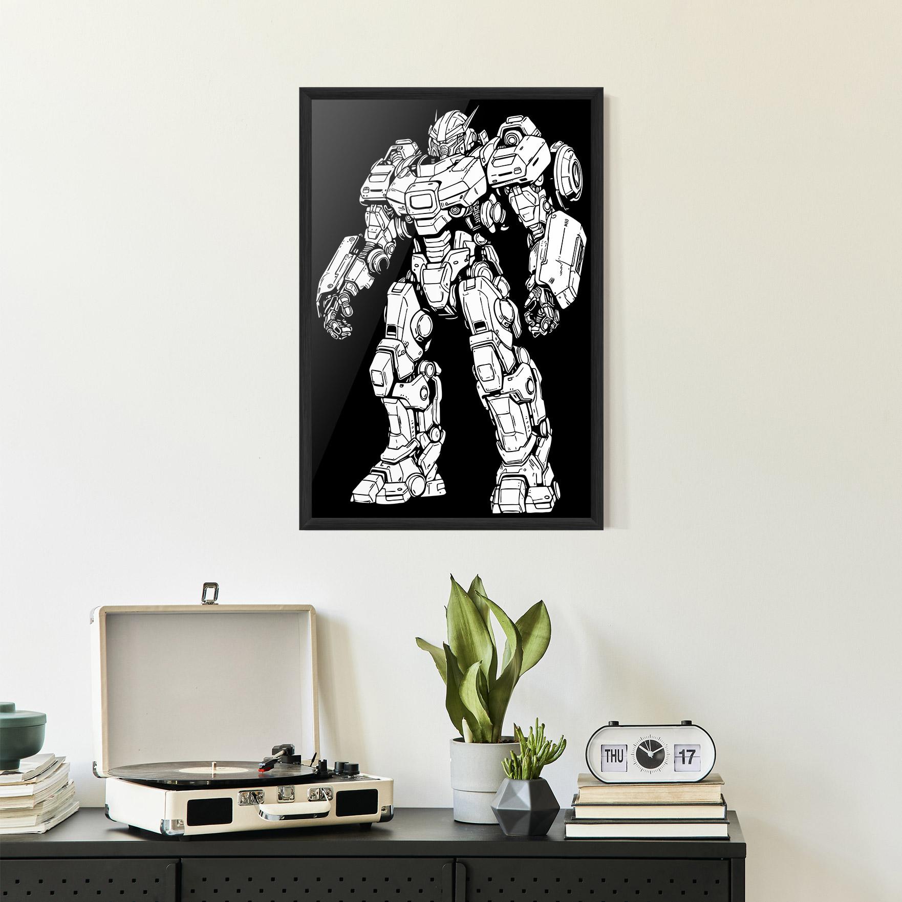Plakat w Ramie Battlefield Robot mockup 2