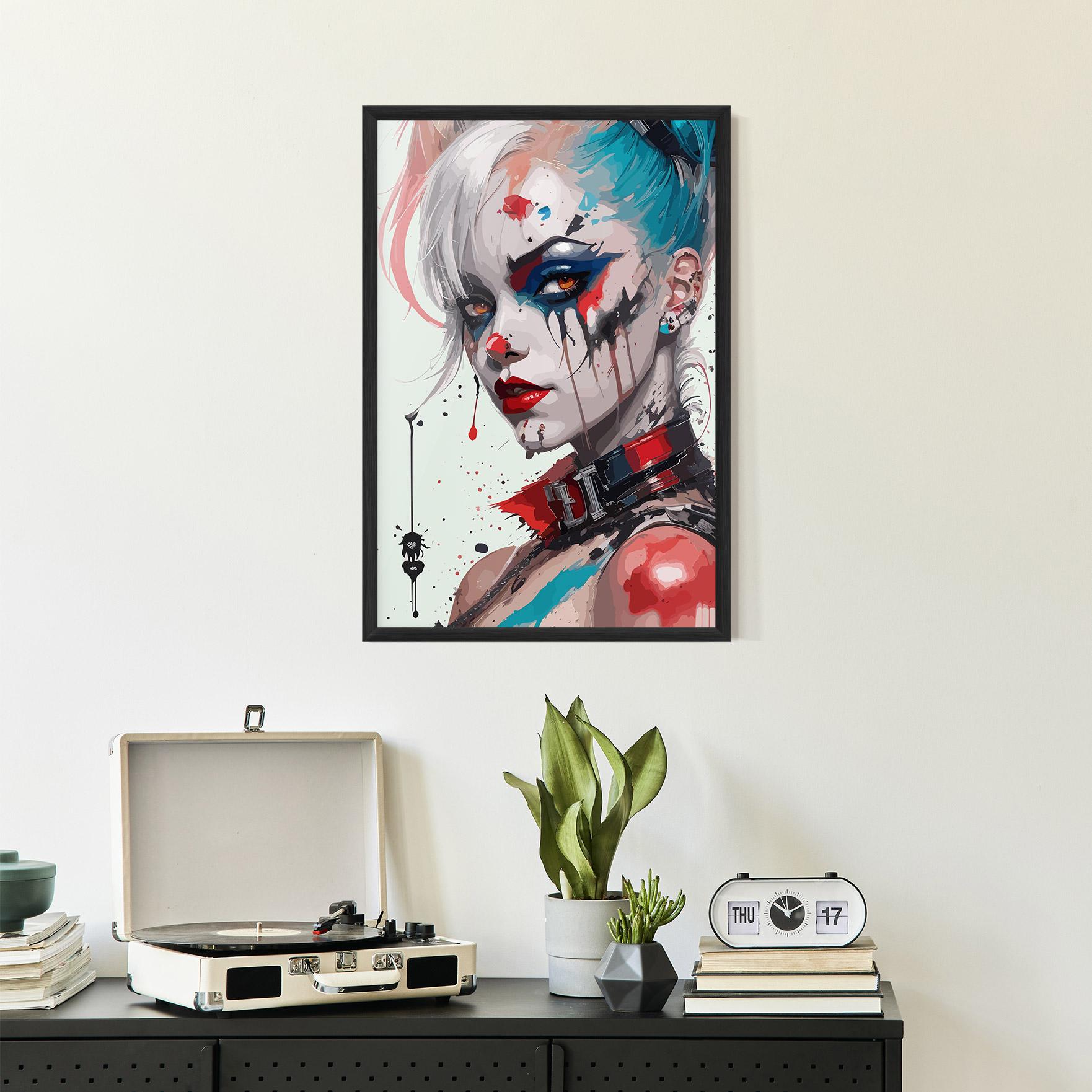 Plakat w Ramie Harley Quin Art mockup 2