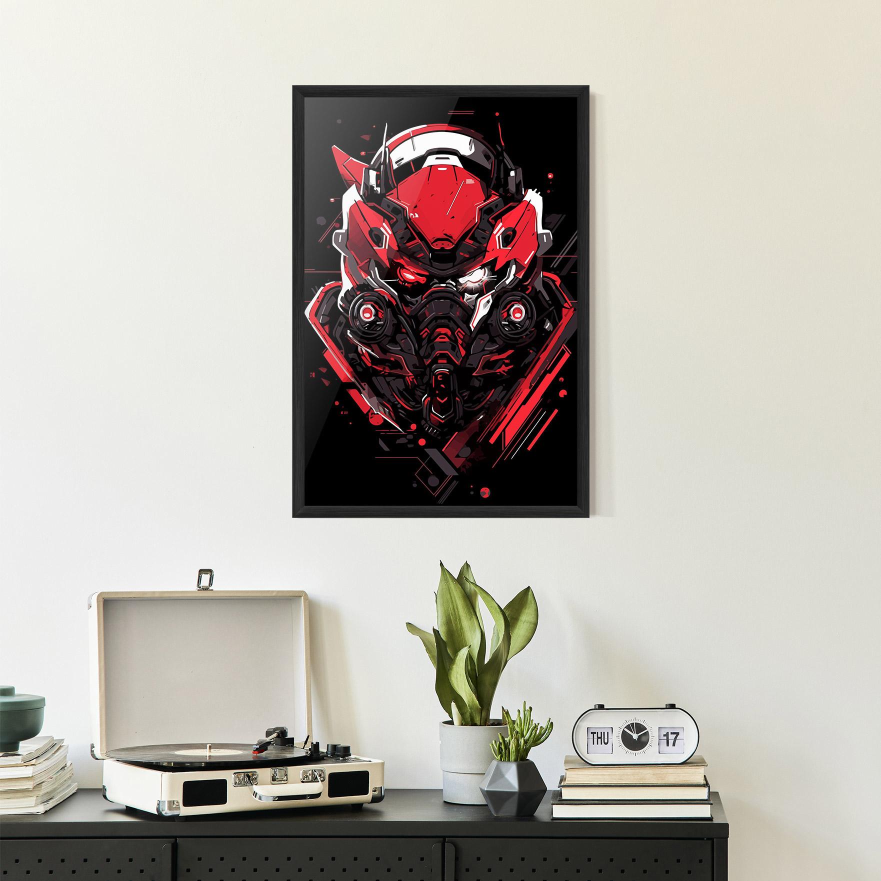 Plakat w Ramie Red Robot Art mockup 2