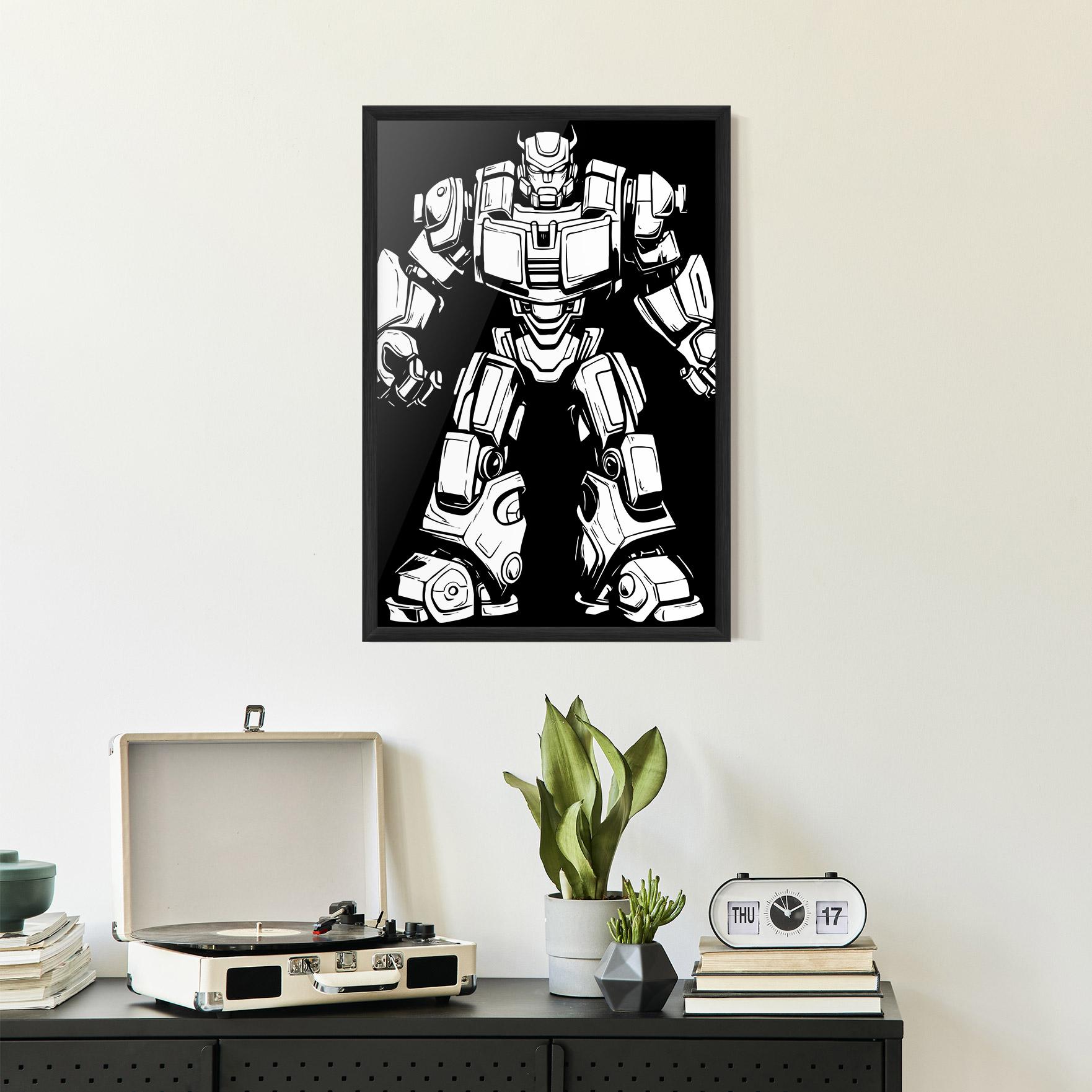 Plakat w Ramie Robot Machine mockup 2