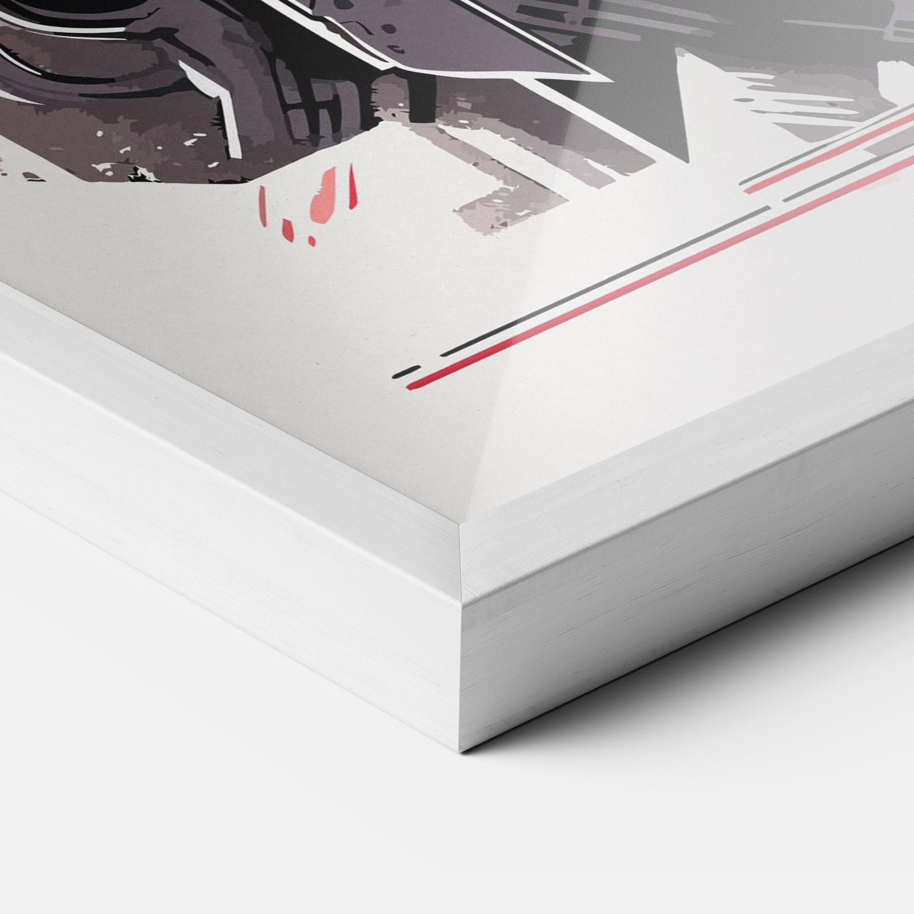 Plakat w Ramie Grey Red Robot mockup 3