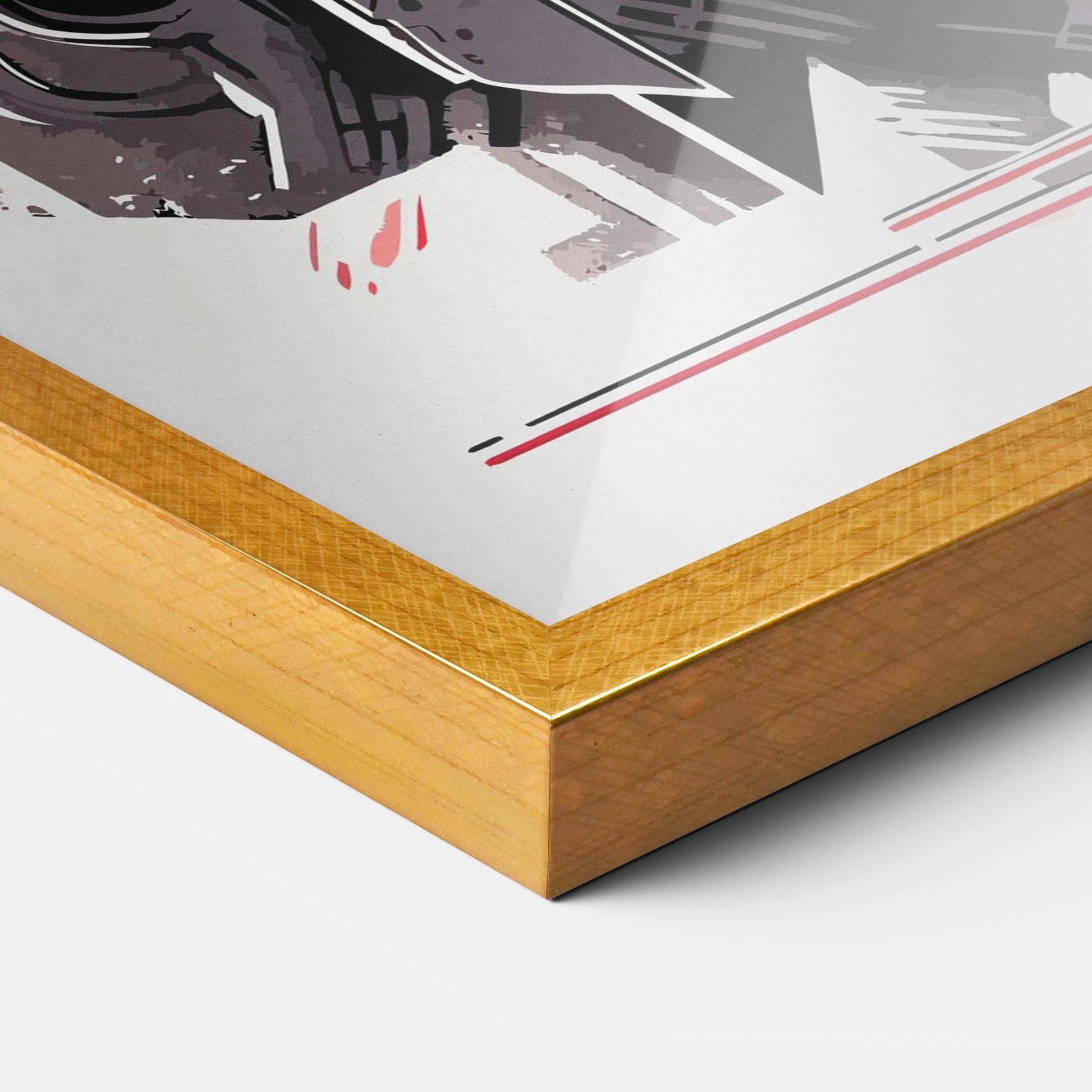 Plakat w Ramie Grey Red Robot mockup 3