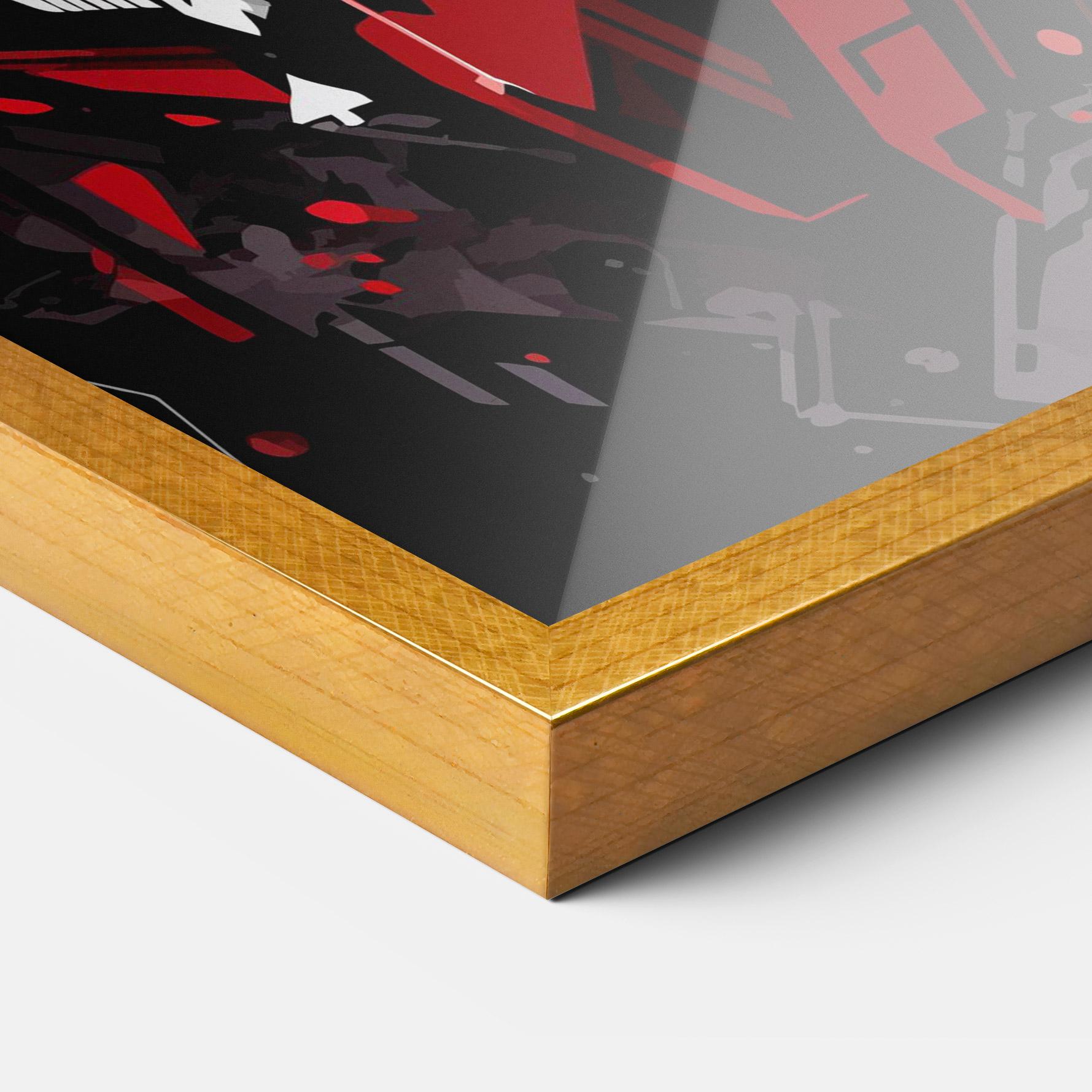 Plakat w Ramie Red Grey Robot mockup 3