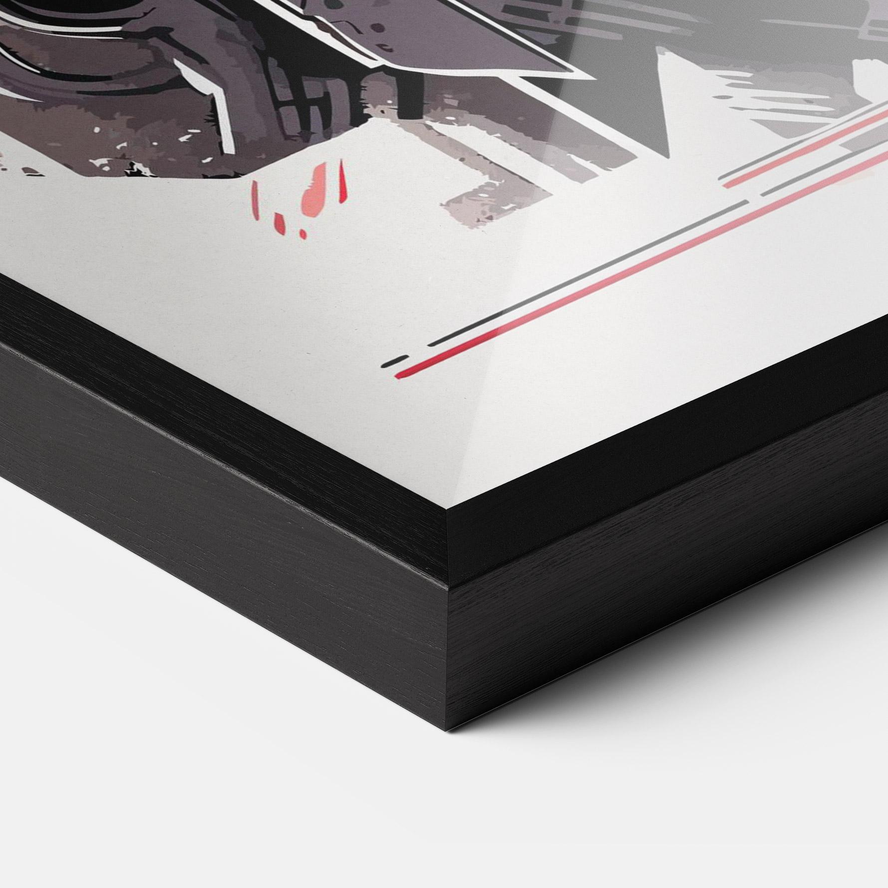 Plakat w Ramie Grey Red Robot mockup 3