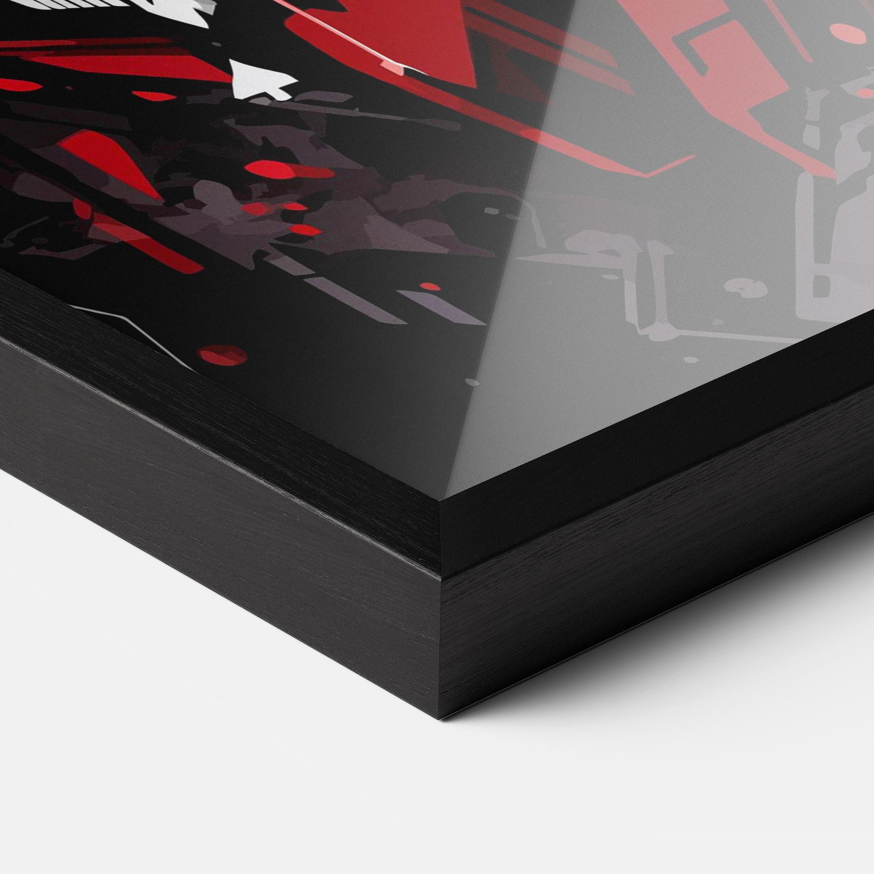 Plakat w Ramie Red Grey Robot mockup 3