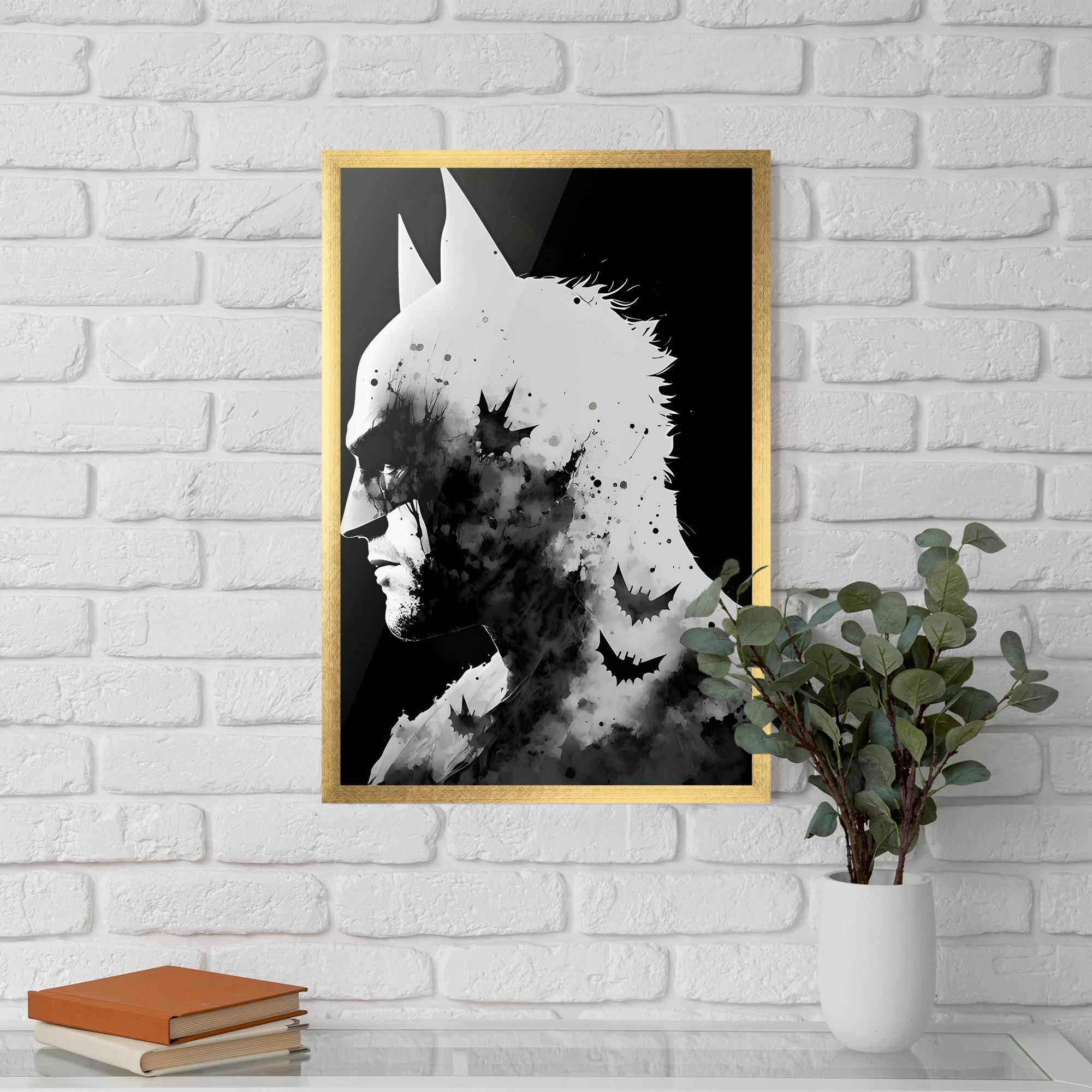 Plakat w Ramie Black White Batman mockup 5