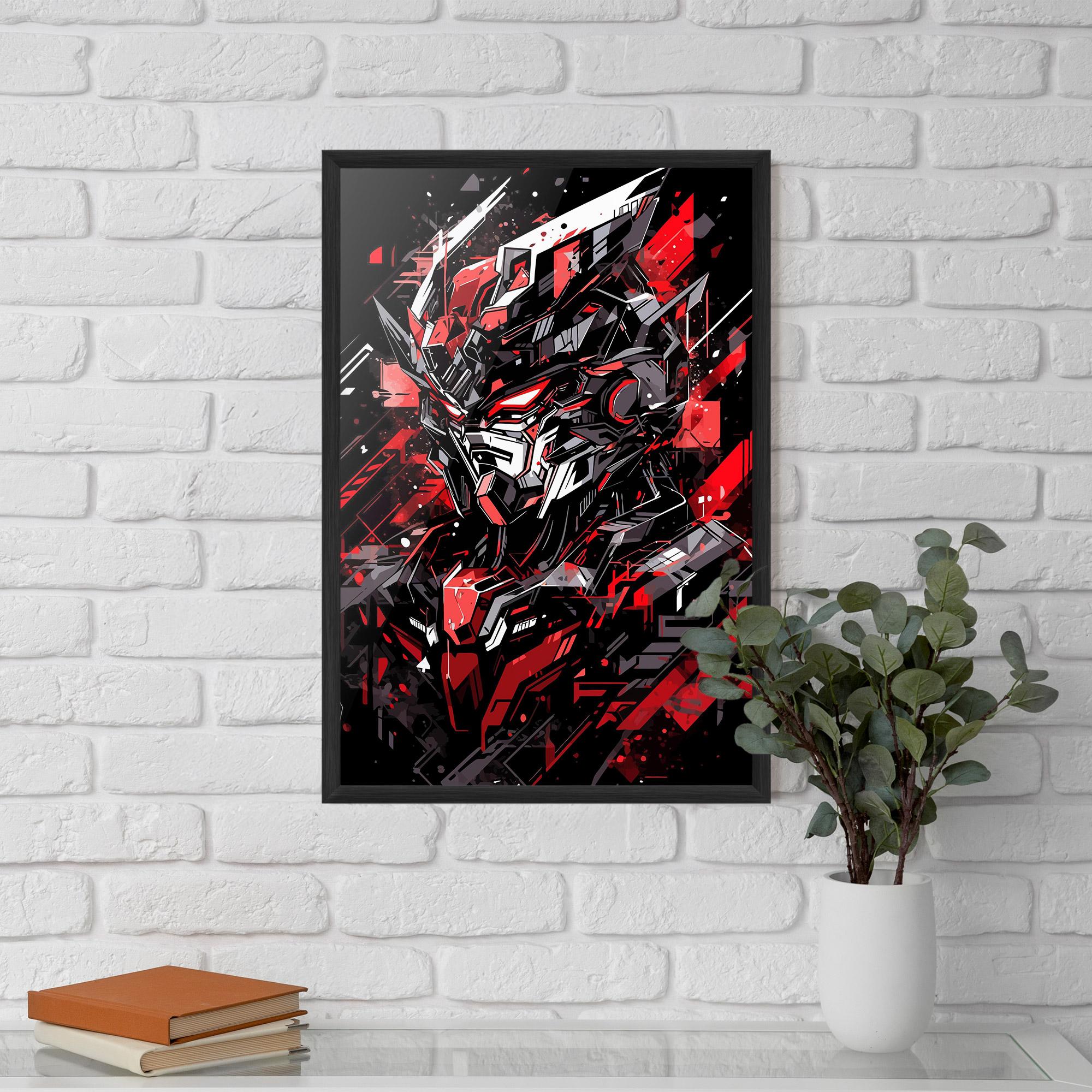 Plakat w Ramie Red Grey Robot mockup 5