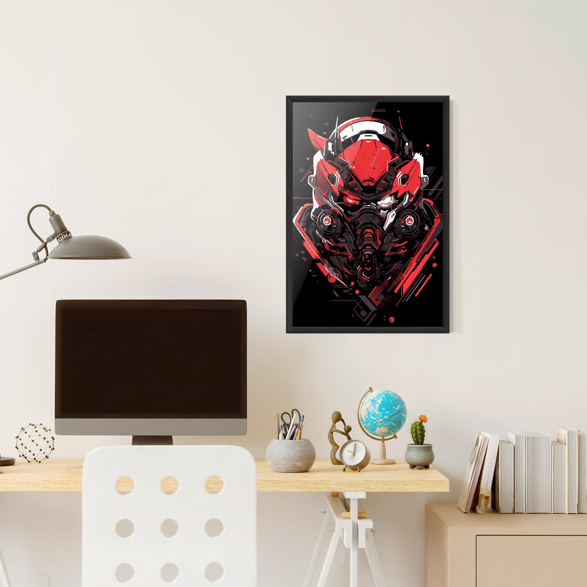 Plakat w Ramie Red Robot Art mockup 6