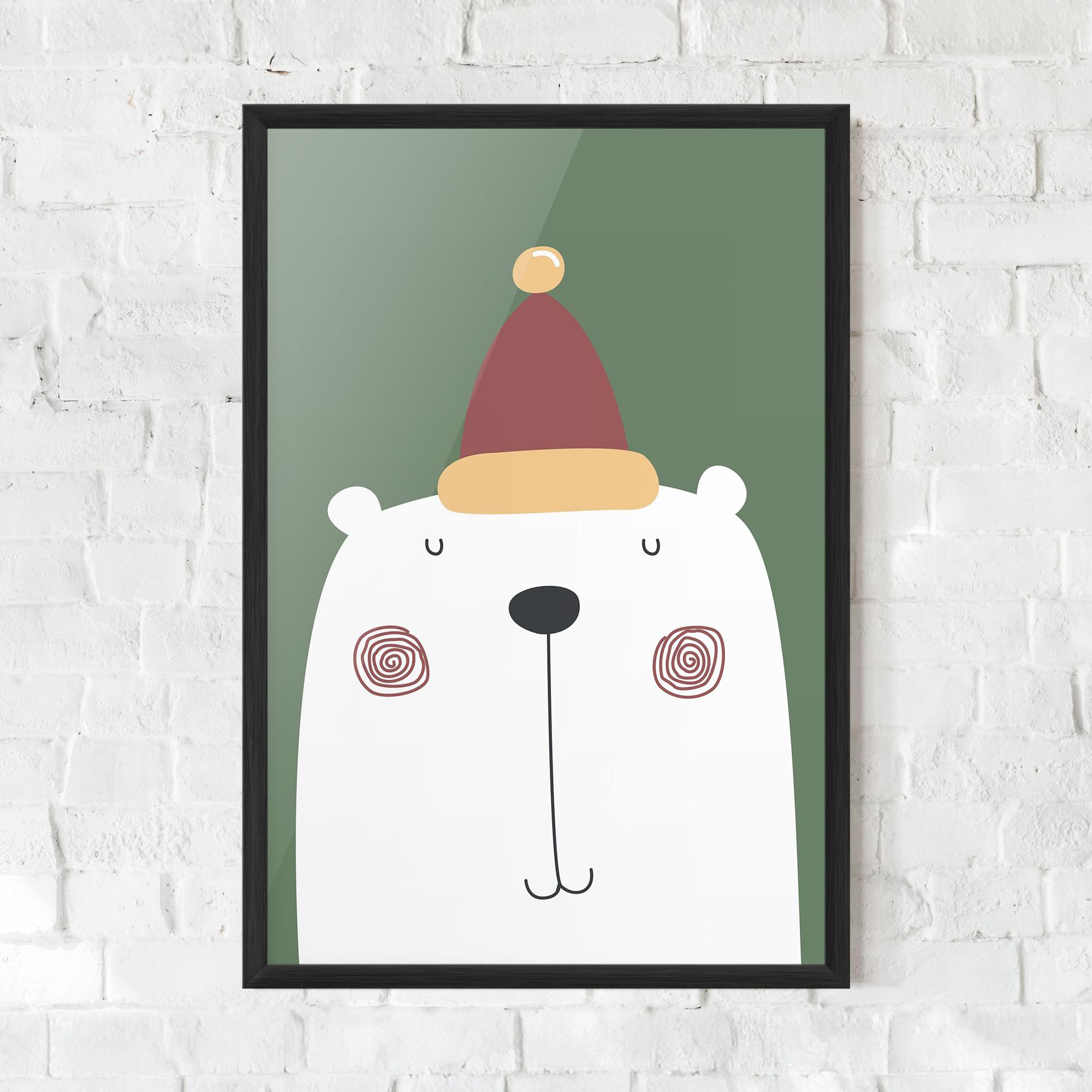 Plakat w Ramie Cute Icebear Drawing mockup 0