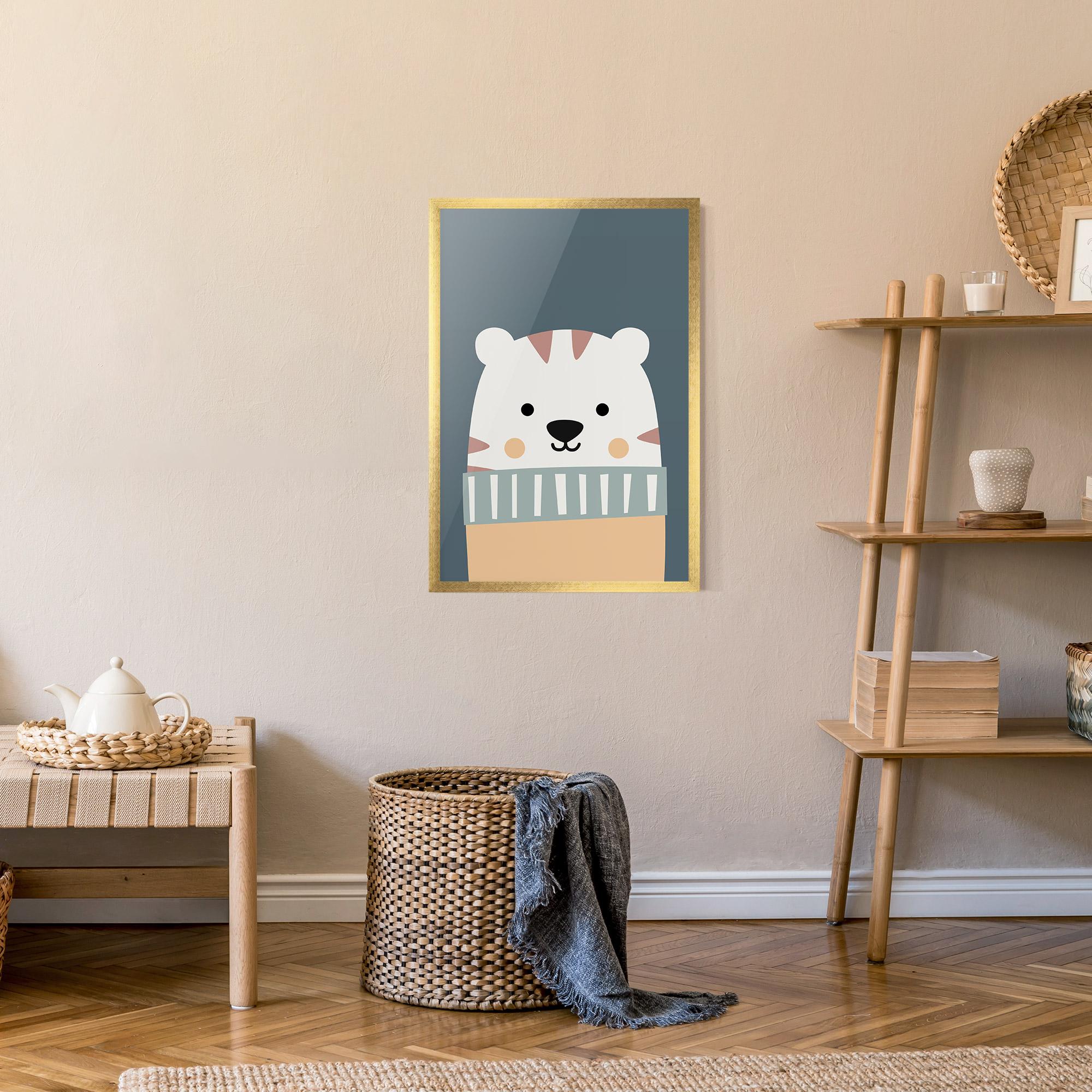 Plakat w Ramie Cute White Tiger mockup 9