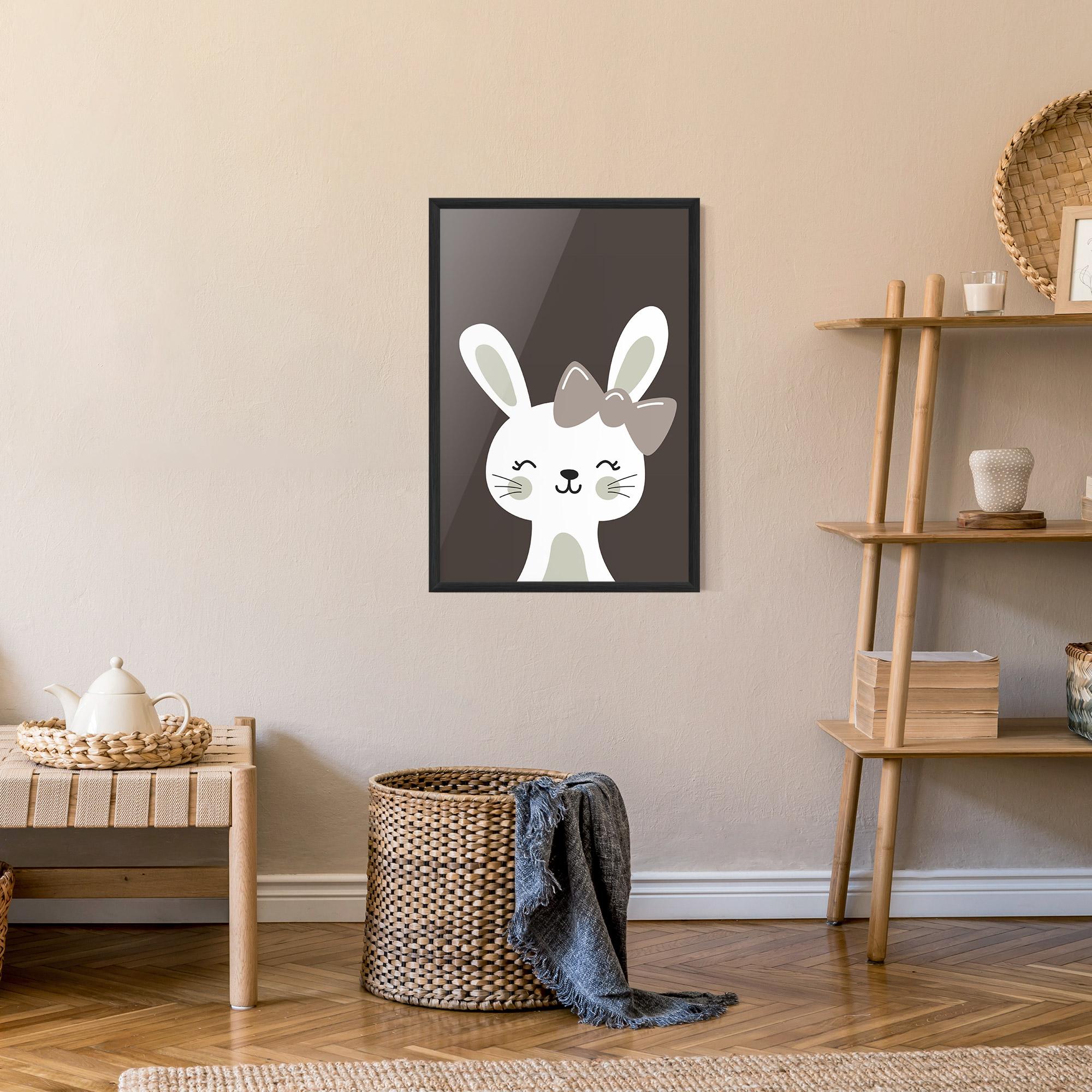 Plakat w Ramie Cream Bow Bunny mockup 9