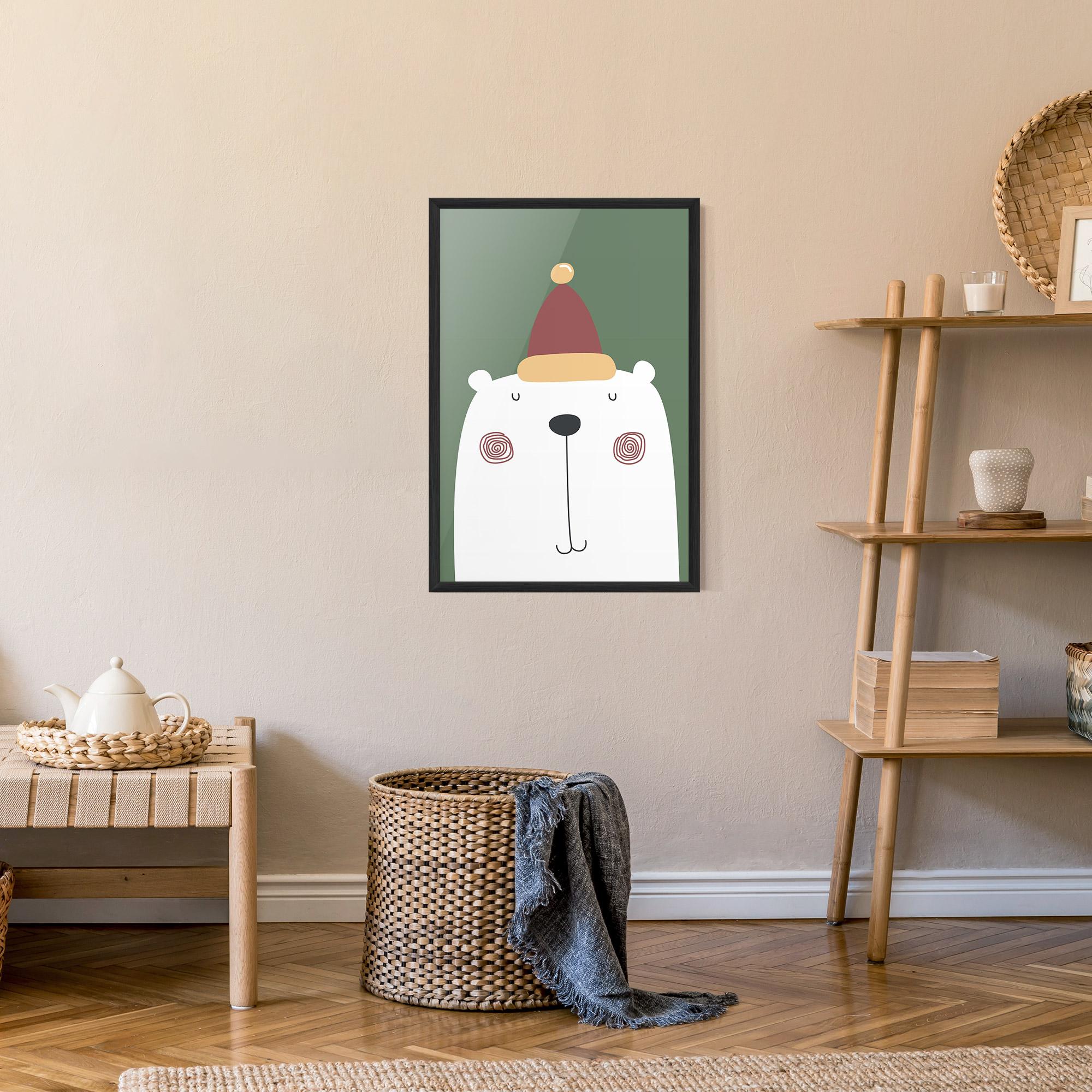 Plakat w Ramie Cute Icebear Drawing mockup 9