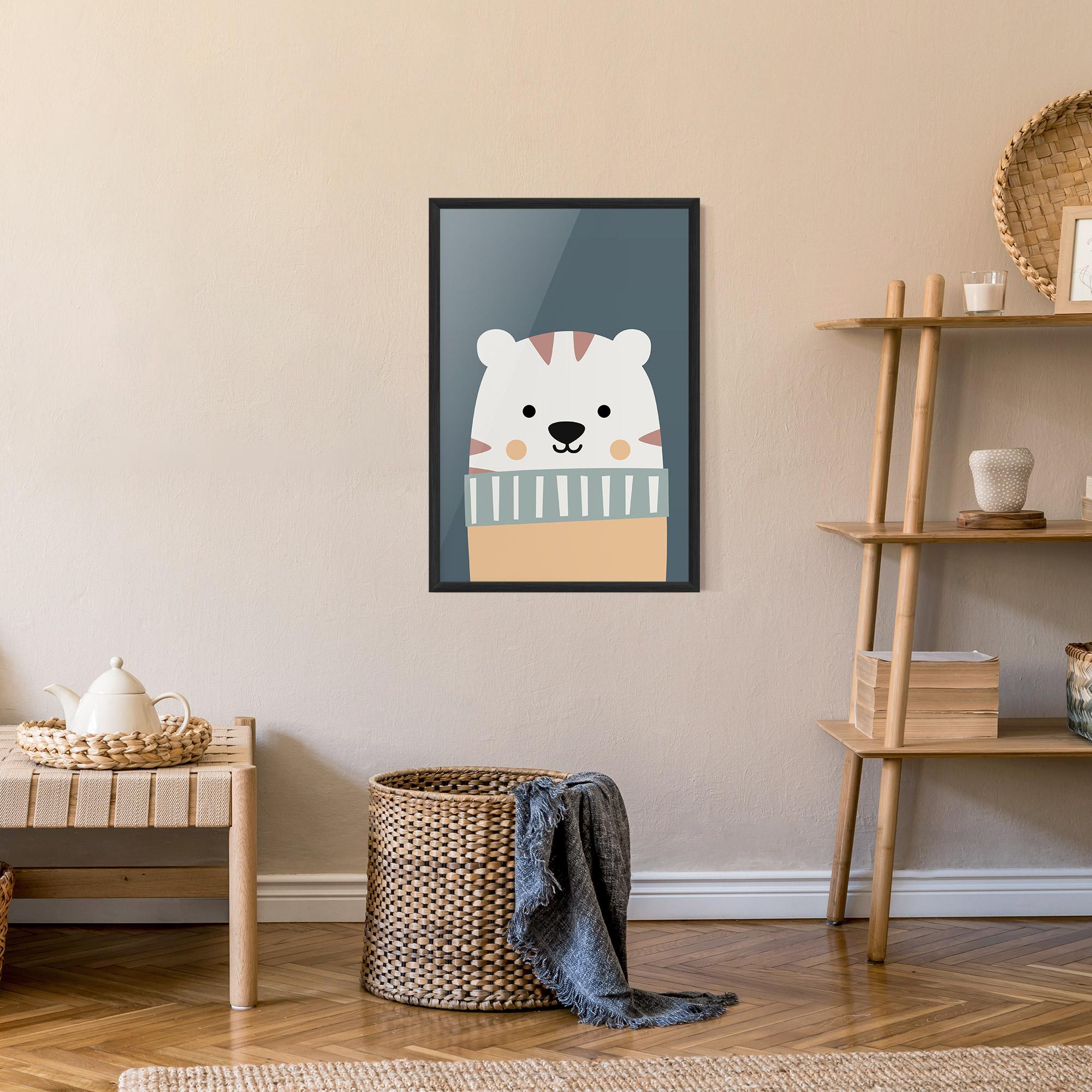 Plakat w Ramie Cute White Tiger mockup 9
