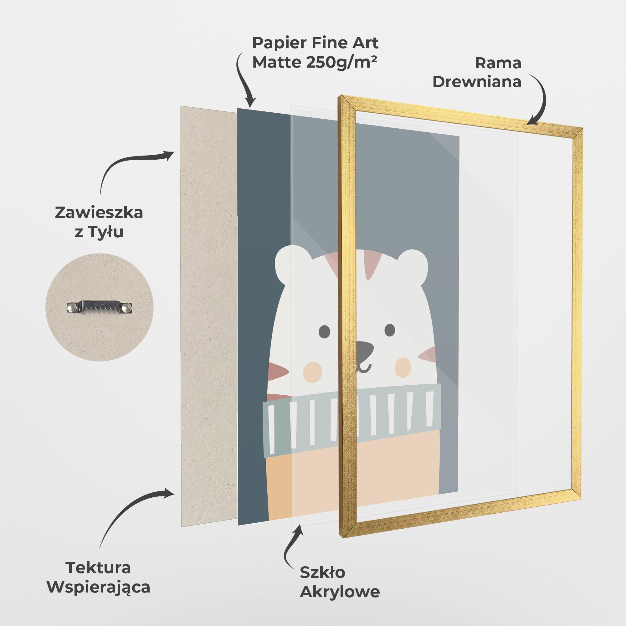 Plakat w Ramie Cute White Tiger mockup 1