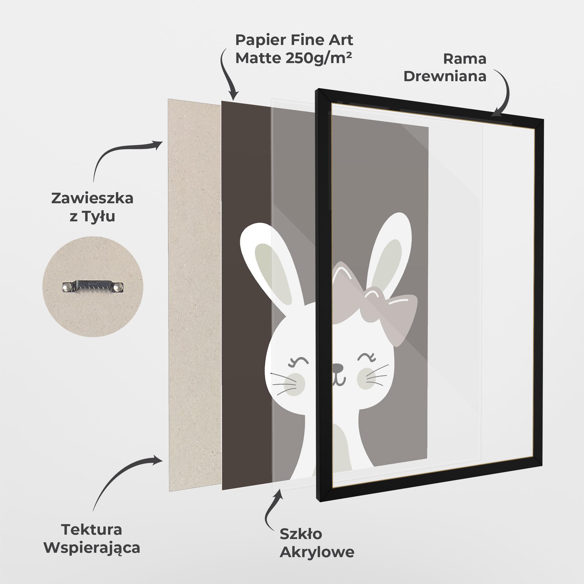 Plakat w Ramie Cream Bow Bunny mockup 1
