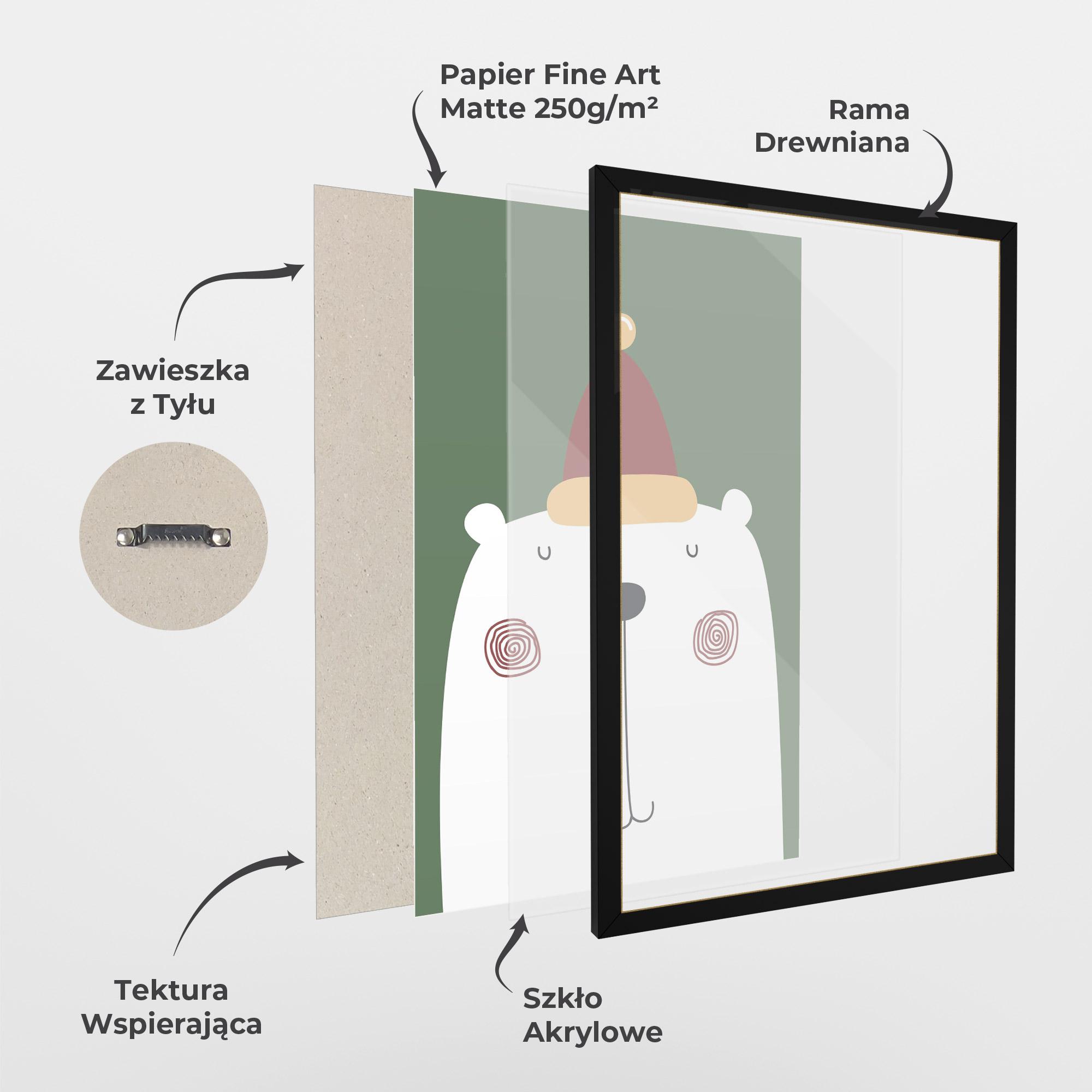 Plakat w Ramie Cute Icebear Drawing mockup 1