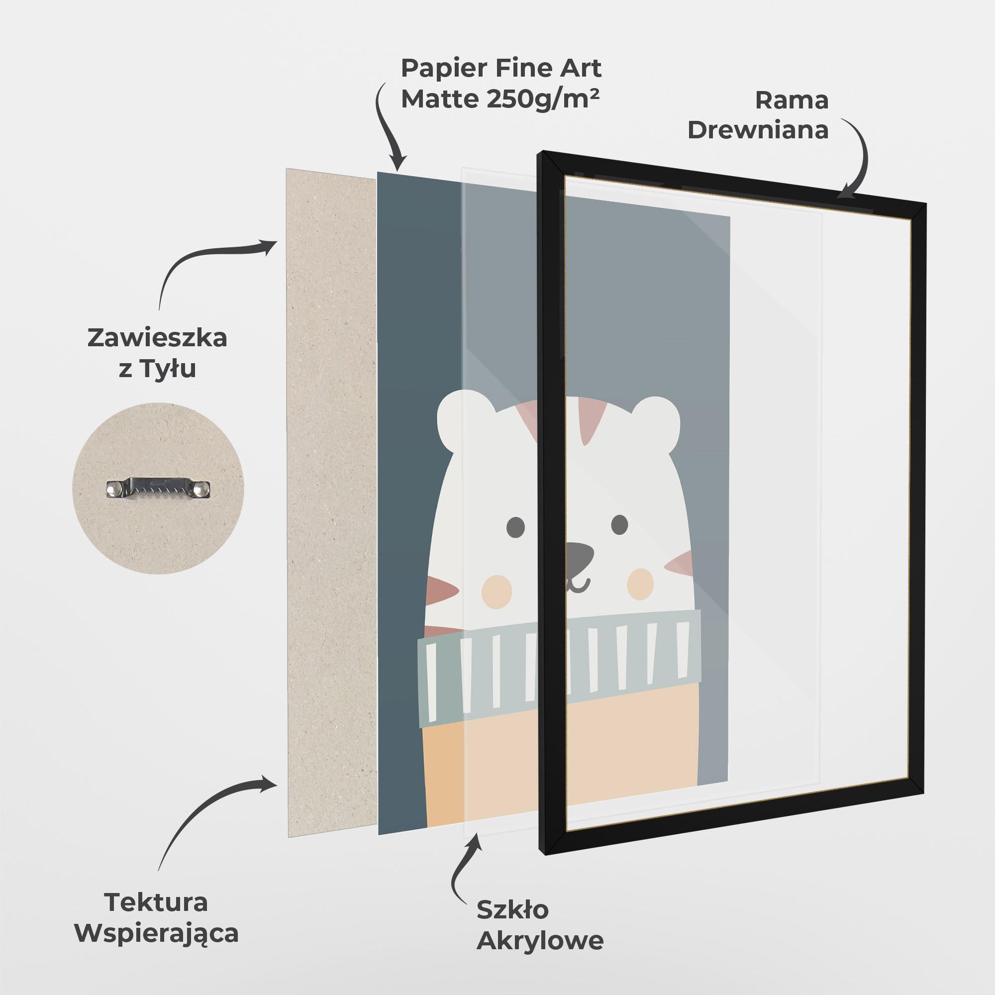 Plakat w Ramie Cute White Tiger mockup 1