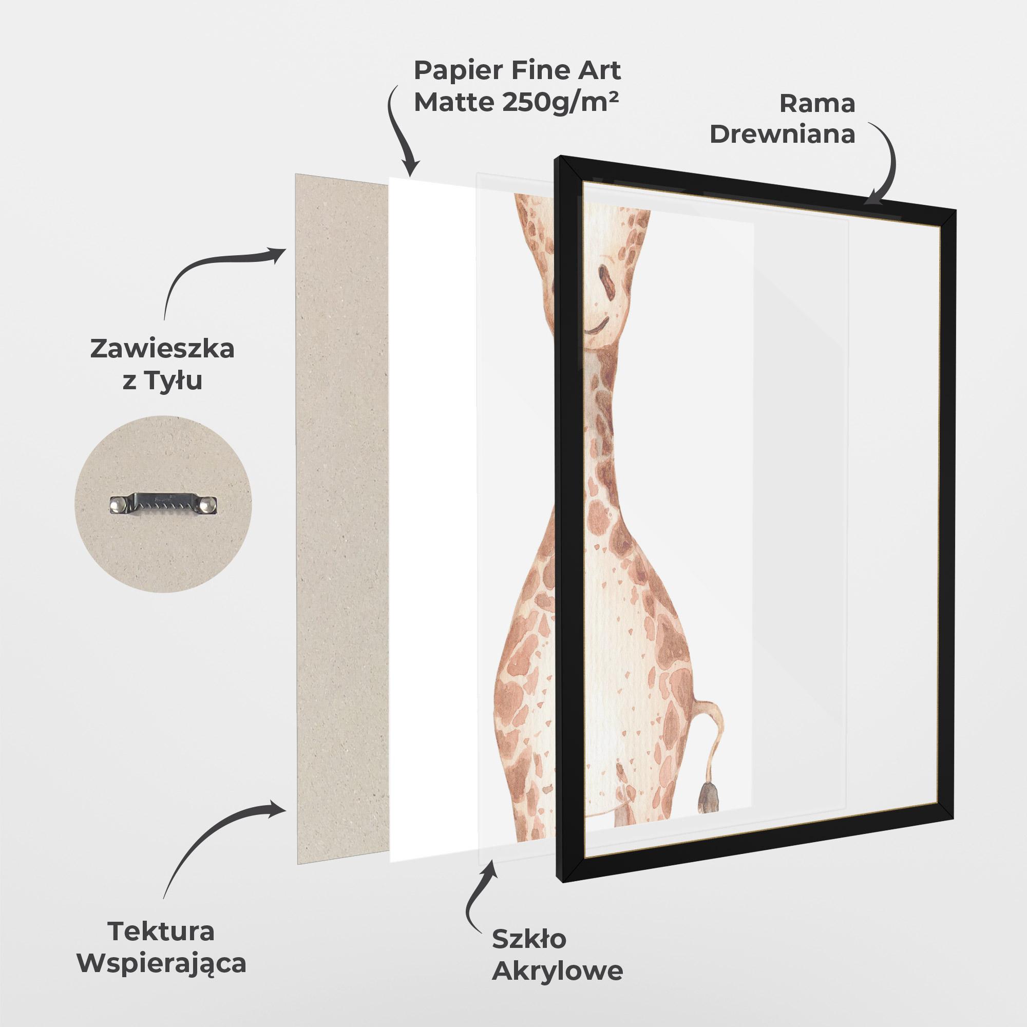 Plakat w Ramie Girafa Calma mockup 1