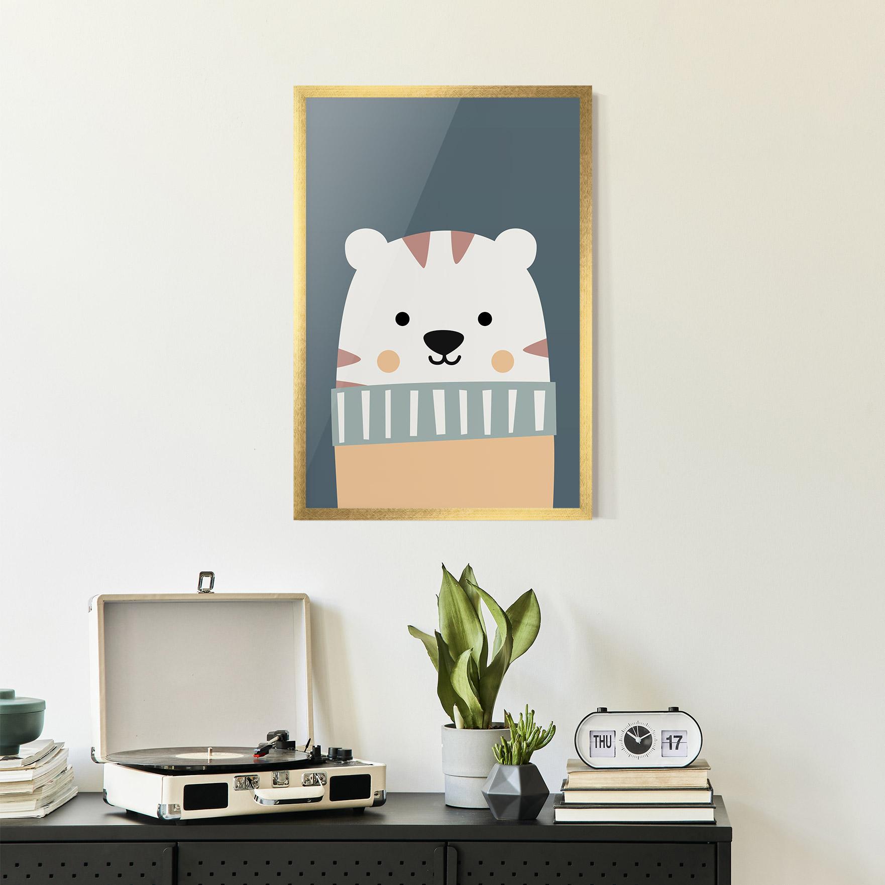 Plakat w Ramie Cute White Tiger mockup 2