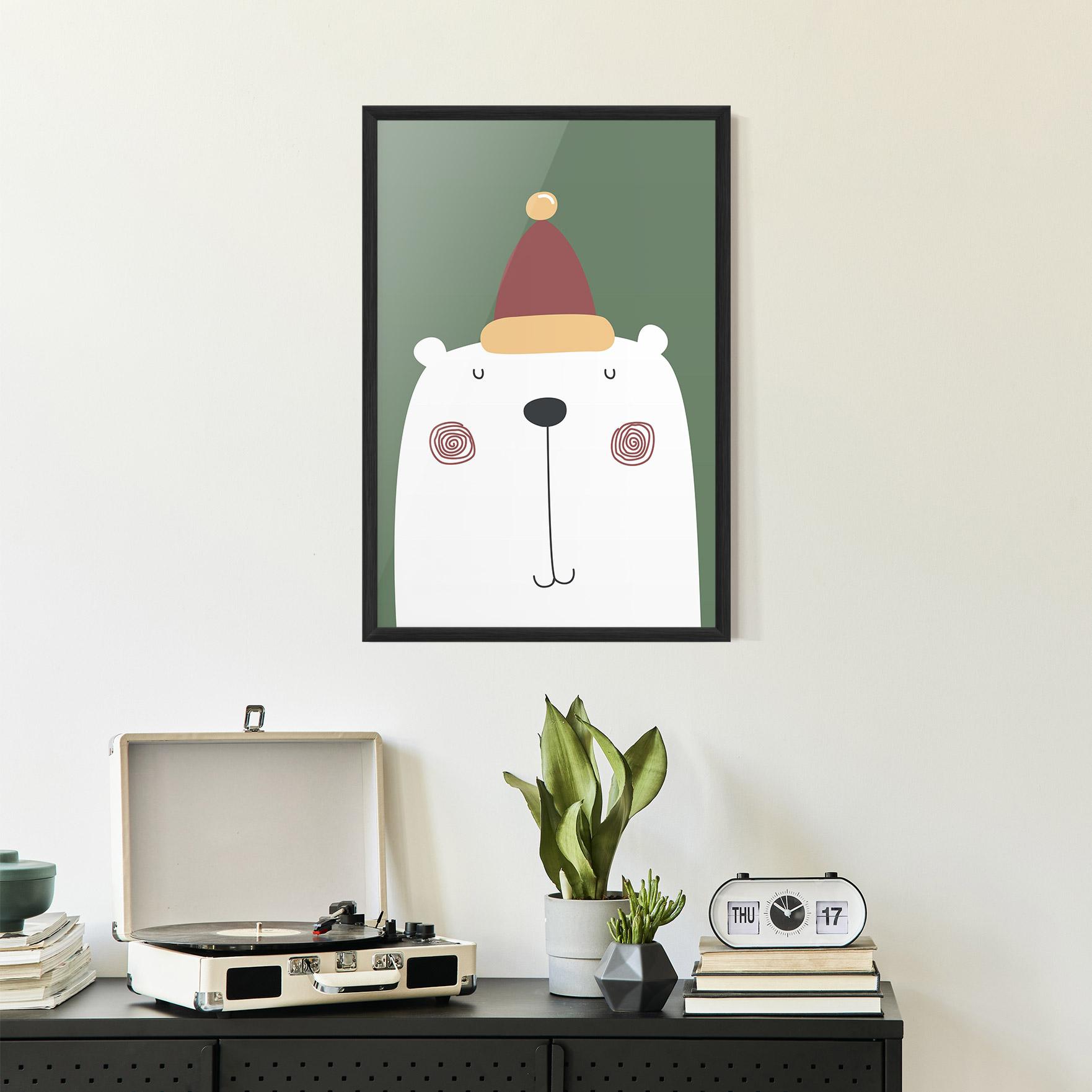 Plakat w Ramie Cute Icebear Drawing mockup 2