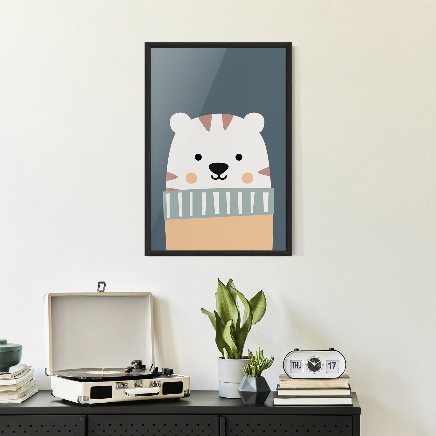 Plakat w Ramie Cute White Tiger mockup 2