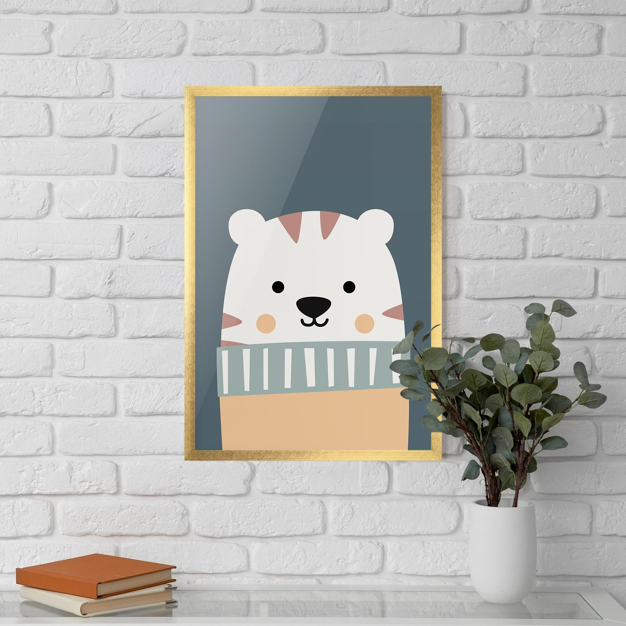 Plakat w Ramie Cute White Tiger mockup 5