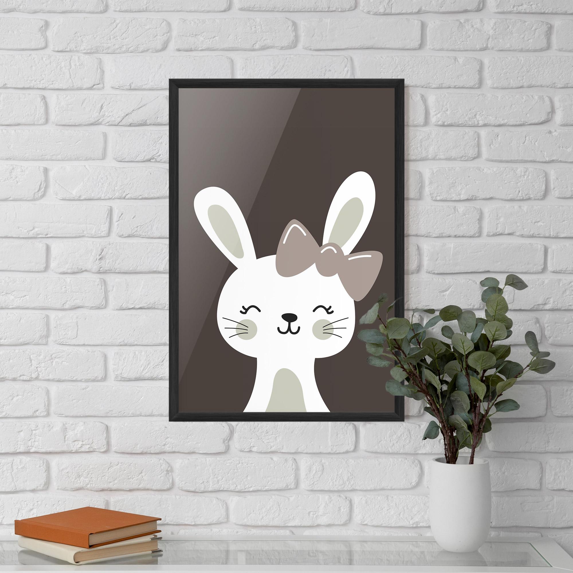 Plakat w Ramie Cream Bow Bunny mockup 5