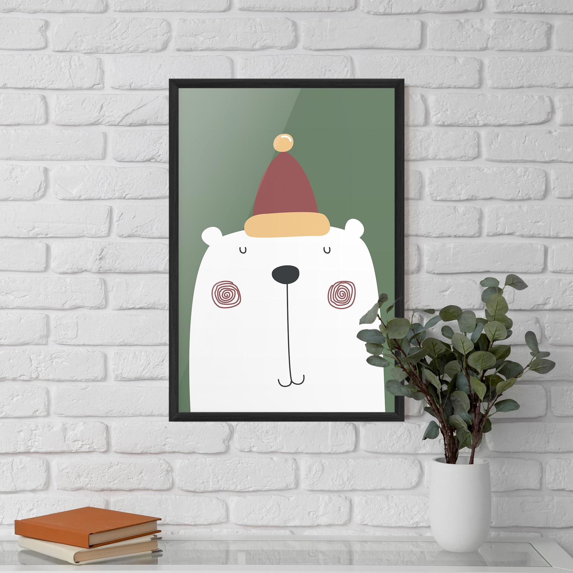 Plakat w Ramie Cute Icebear Drawing mockup 5