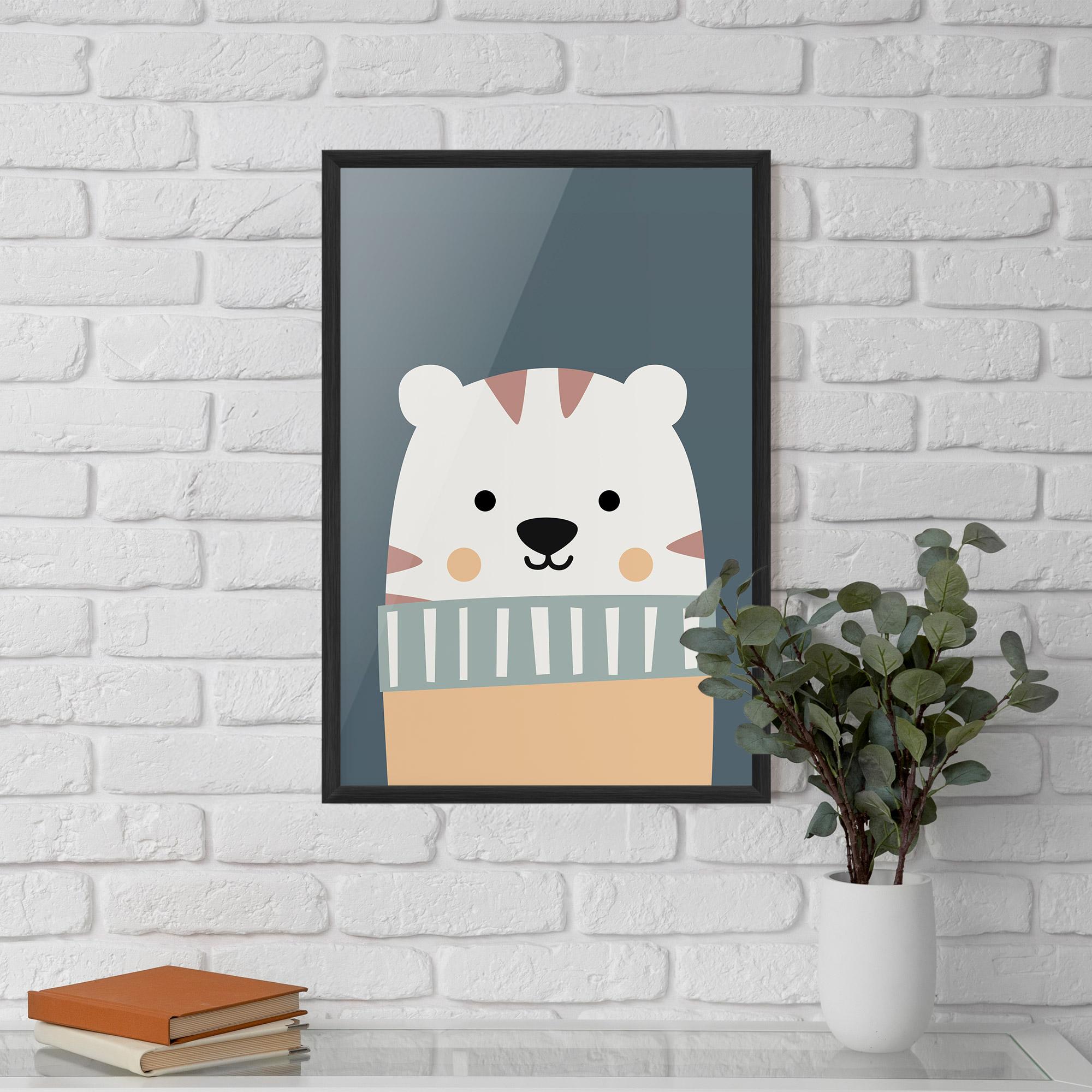 Plakat w Ramie Cute White Tiger mockup 5