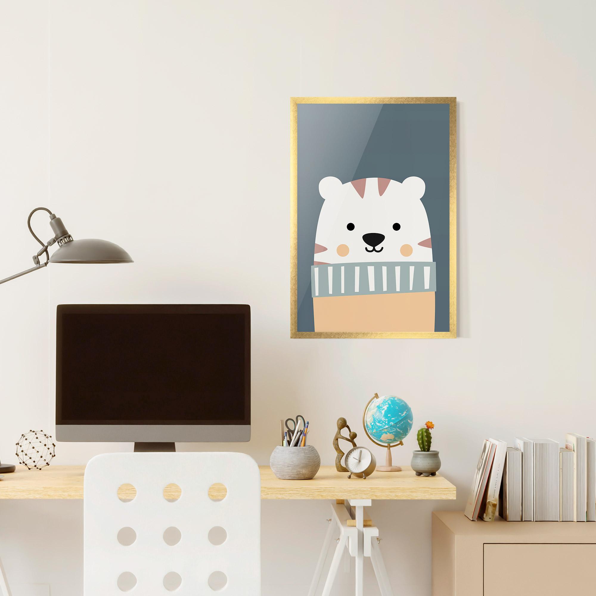 Plakat w Ramie Cute White Tiger mockup 6