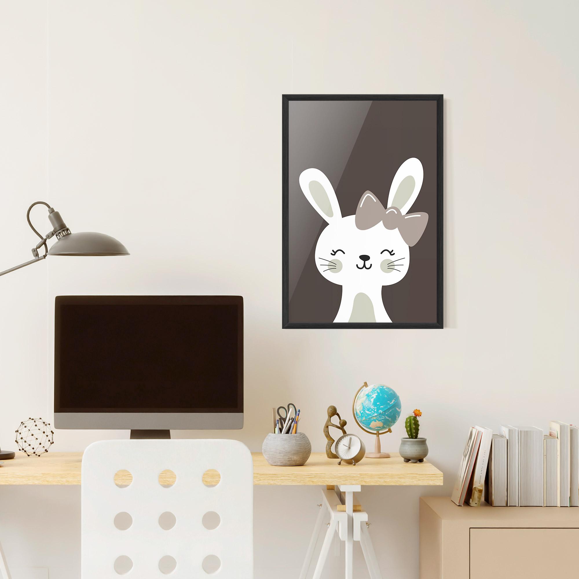 Plakat w Ramie Cream Bow Bunny mockup 6