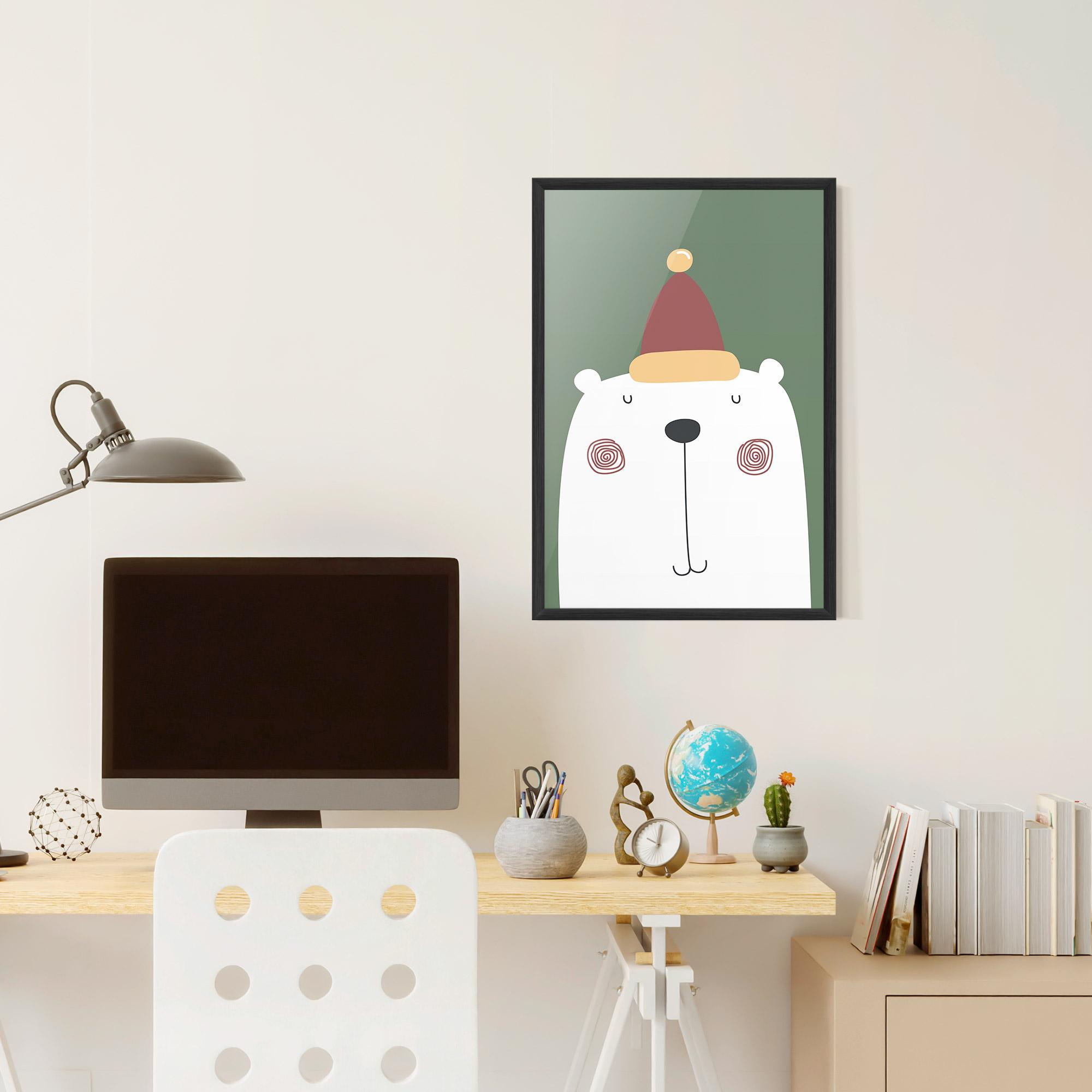 Plakat w Ramie Cute Icebear Drawing mockup 6