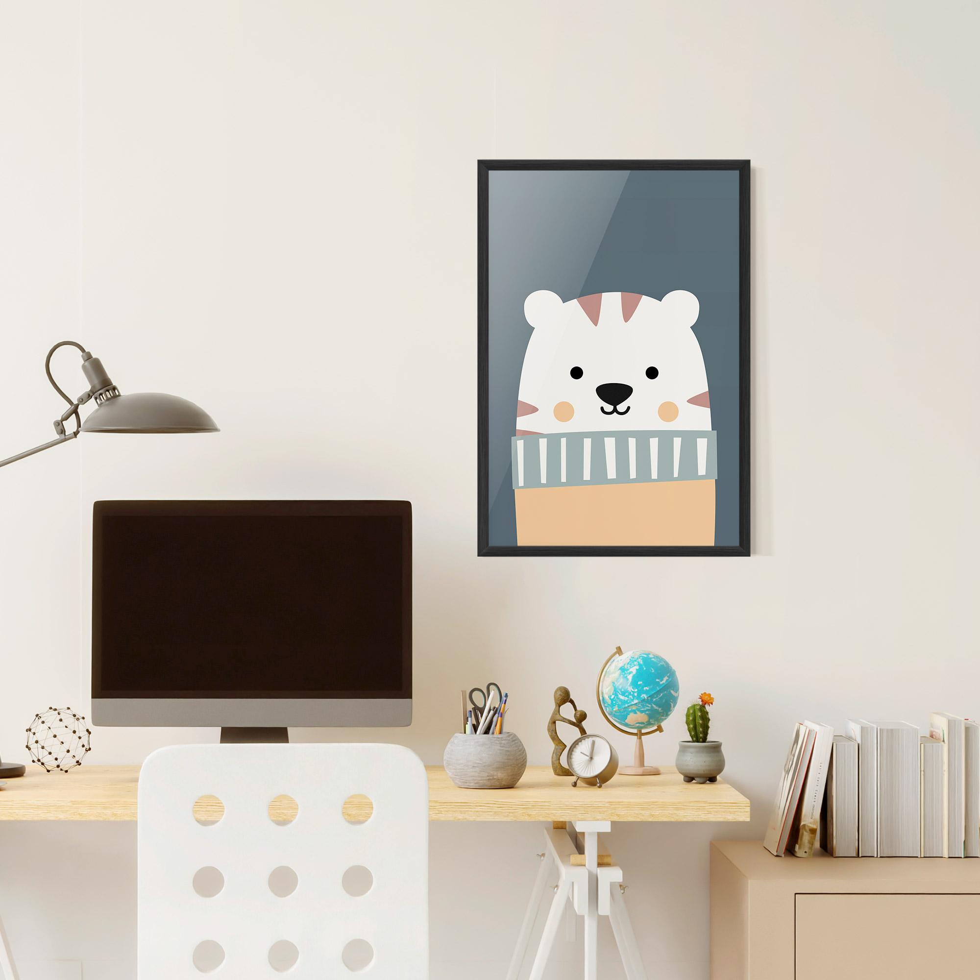 Plakat w Ramie Cute White Tiger mockup 6