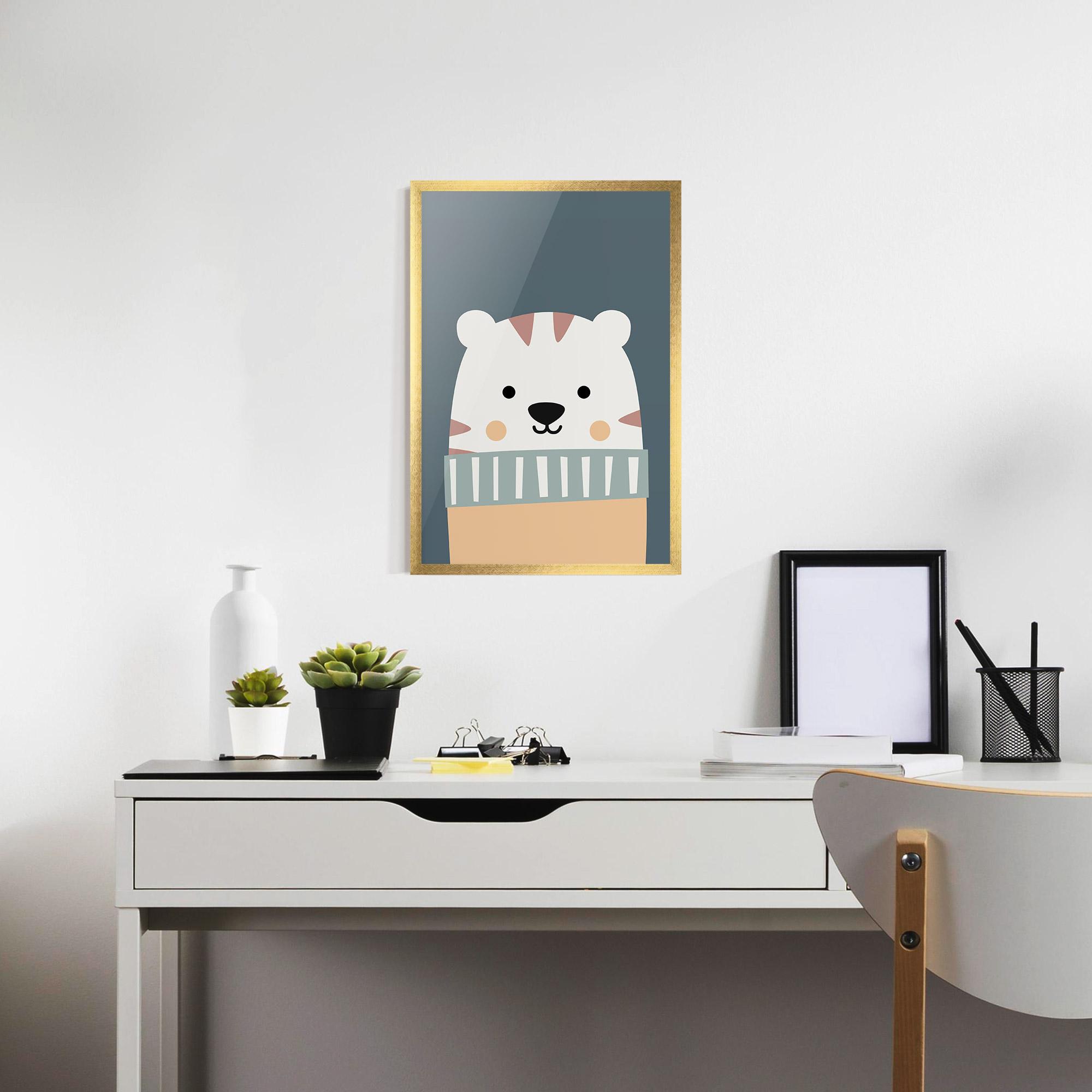 Plakat w Ramie Cute White Tiger mockup 7