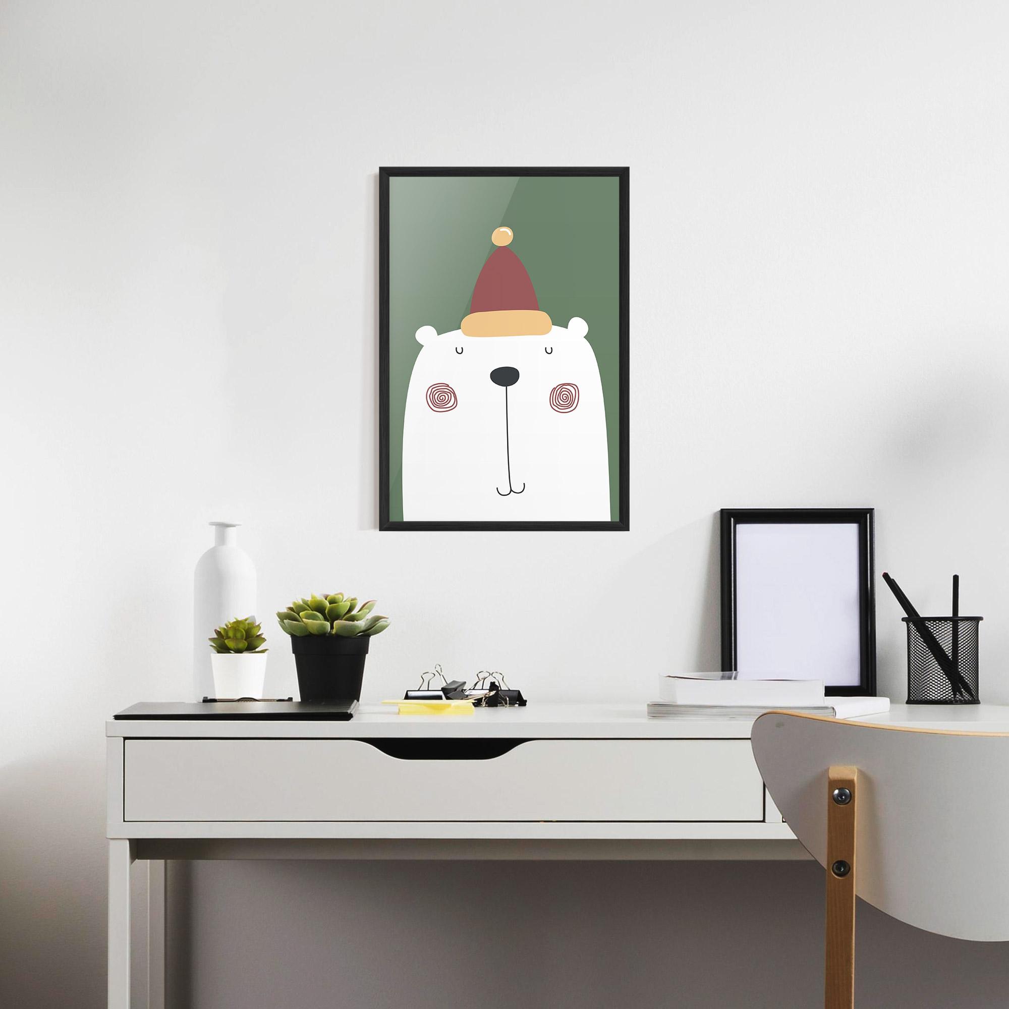 Plakat w Ramie Cute Icebear Drawing mockup 7