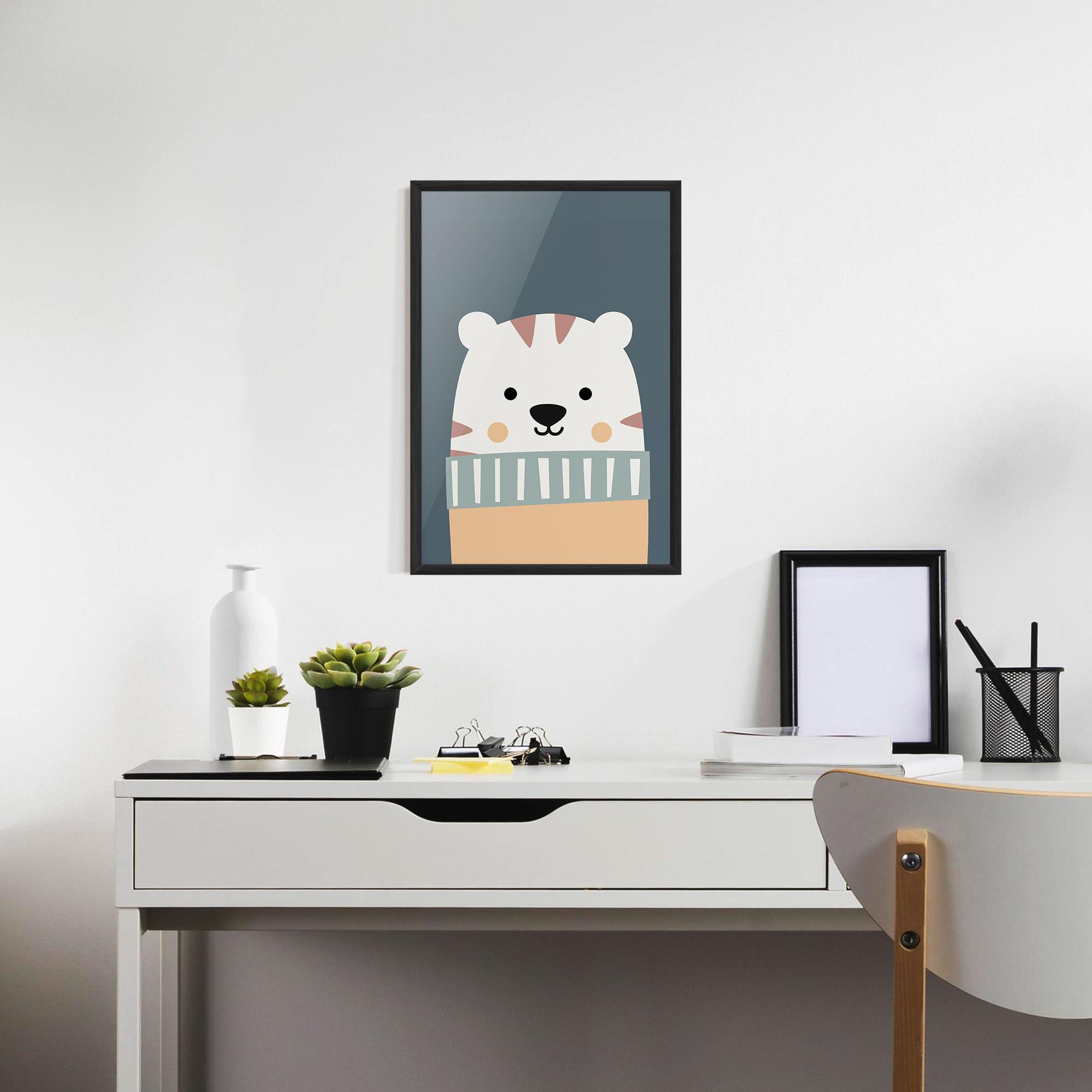 Plakat w Ramie Cute White Tiger mockup 7