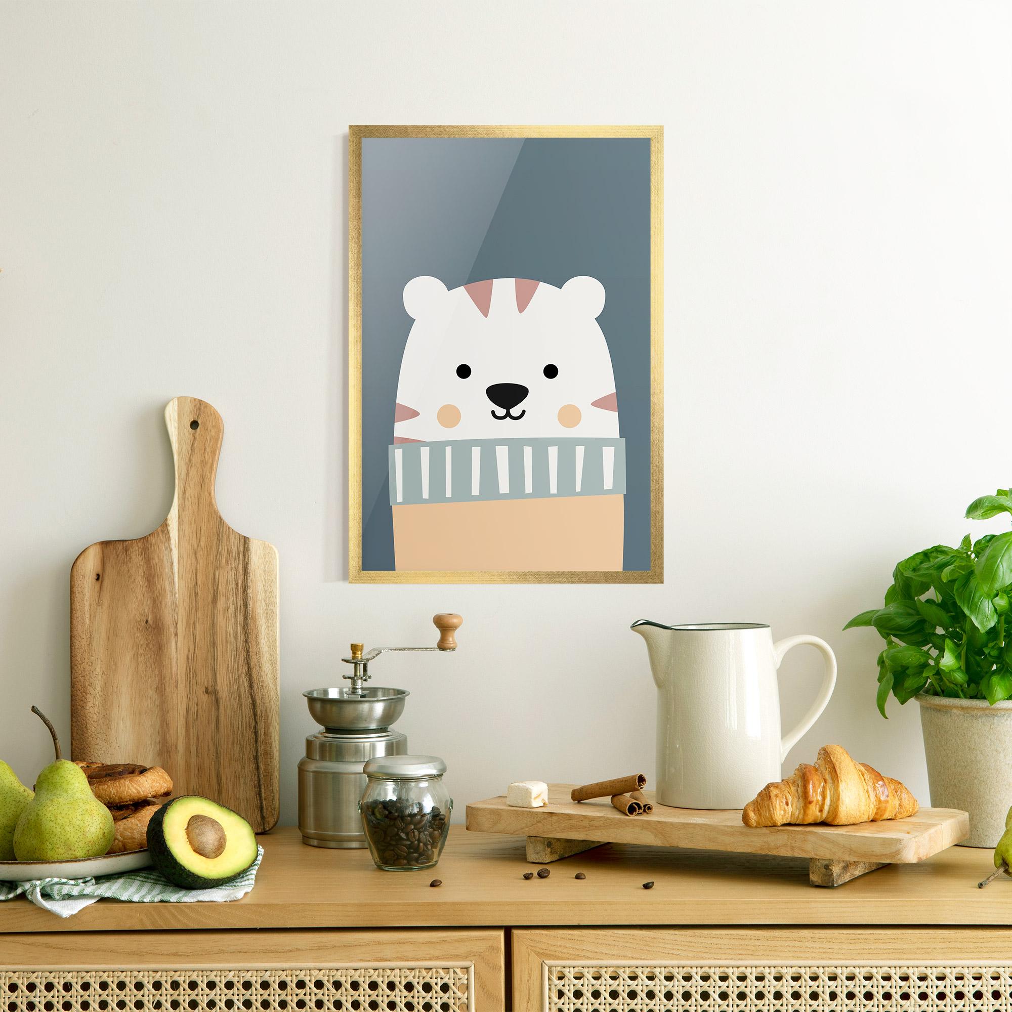 Plakat w Ramie Cute White Tiger mockup 8