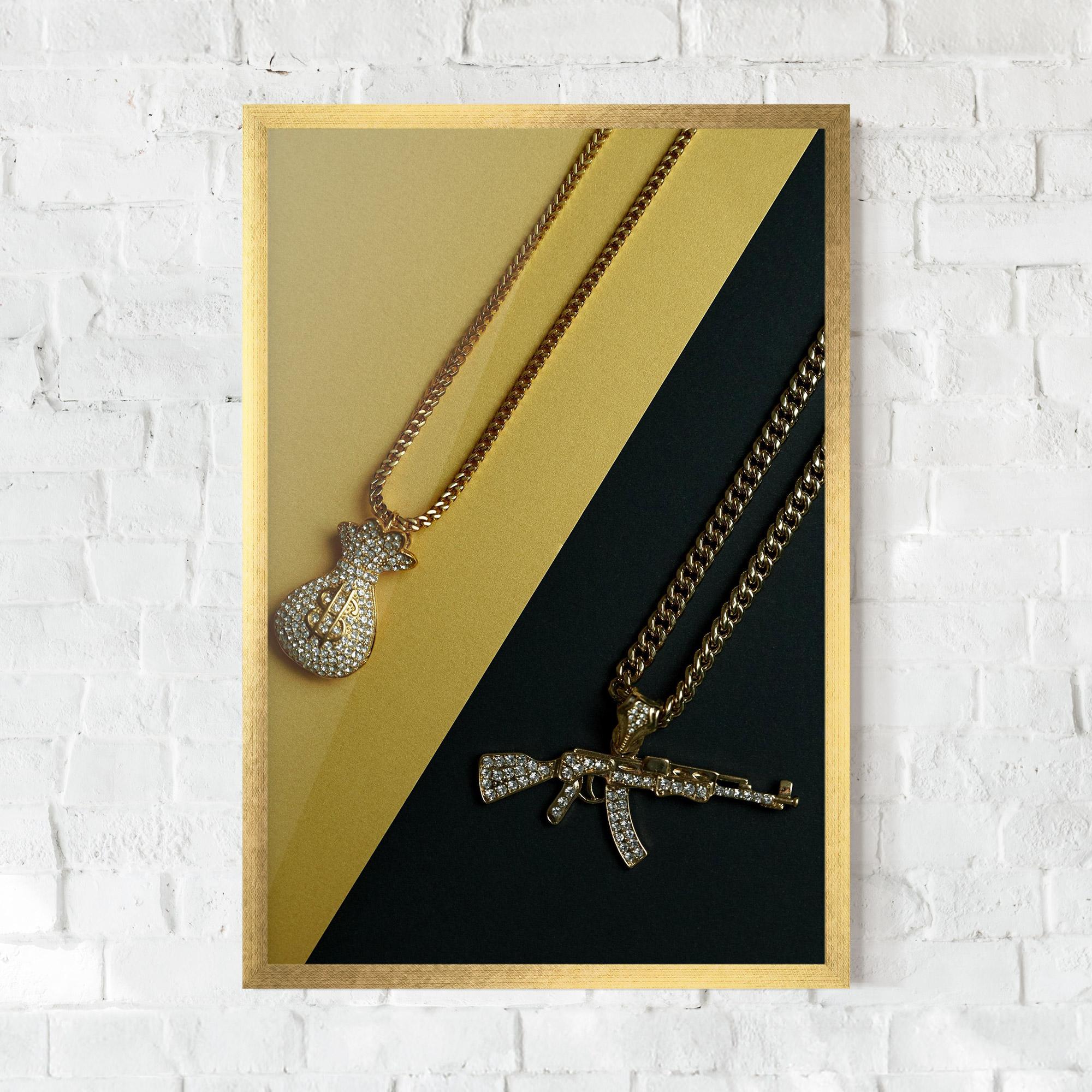 Plakat w Ramie Gun Neckace mockup 0