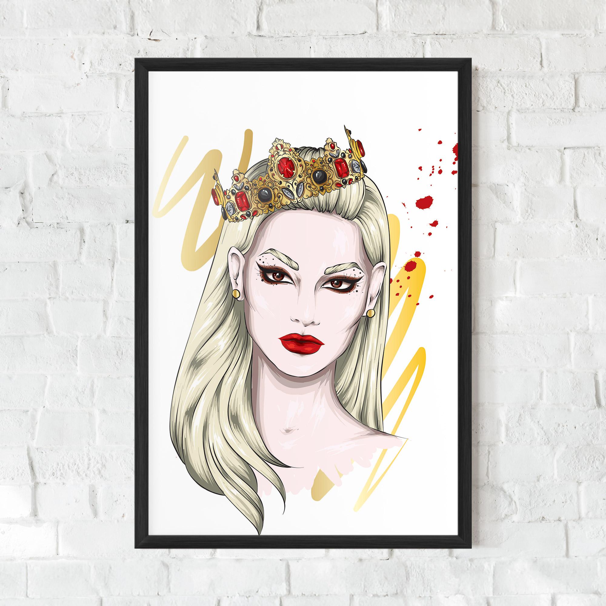 Plakat w Ramie Gold Crown Woman mockup 0
