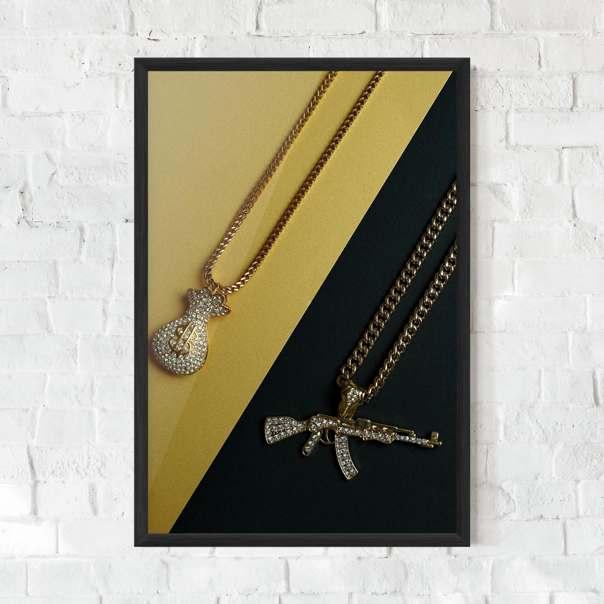 Plakat w Ramie Gun Neckace mockup 0
