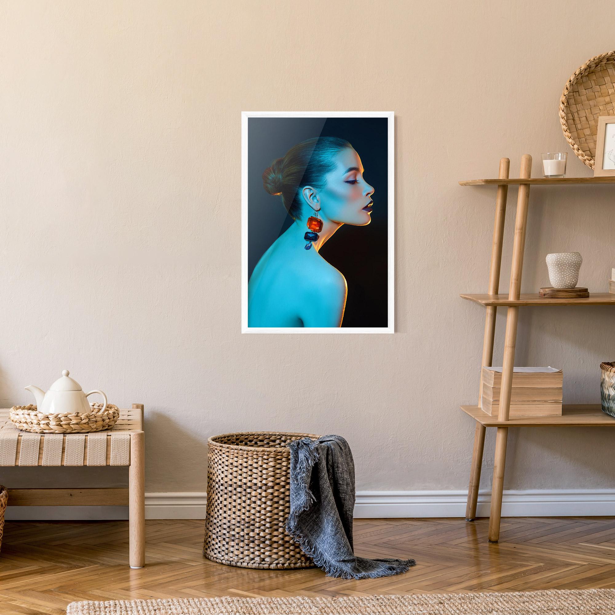 Plakat w Ramie Blue Light Earring mockup 9